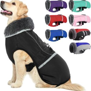 Abrigo de perro cálido reflectante chaqueta de invierno, impermeable a prueba de viento para perros fríos, forro polar grueso para mascotas, chaleco Abrigo de perro cálido reflectante chaqueta de invierno, impermeable a prueba de viento para perros fríos, forro polar grueso para mascotas, chaleco