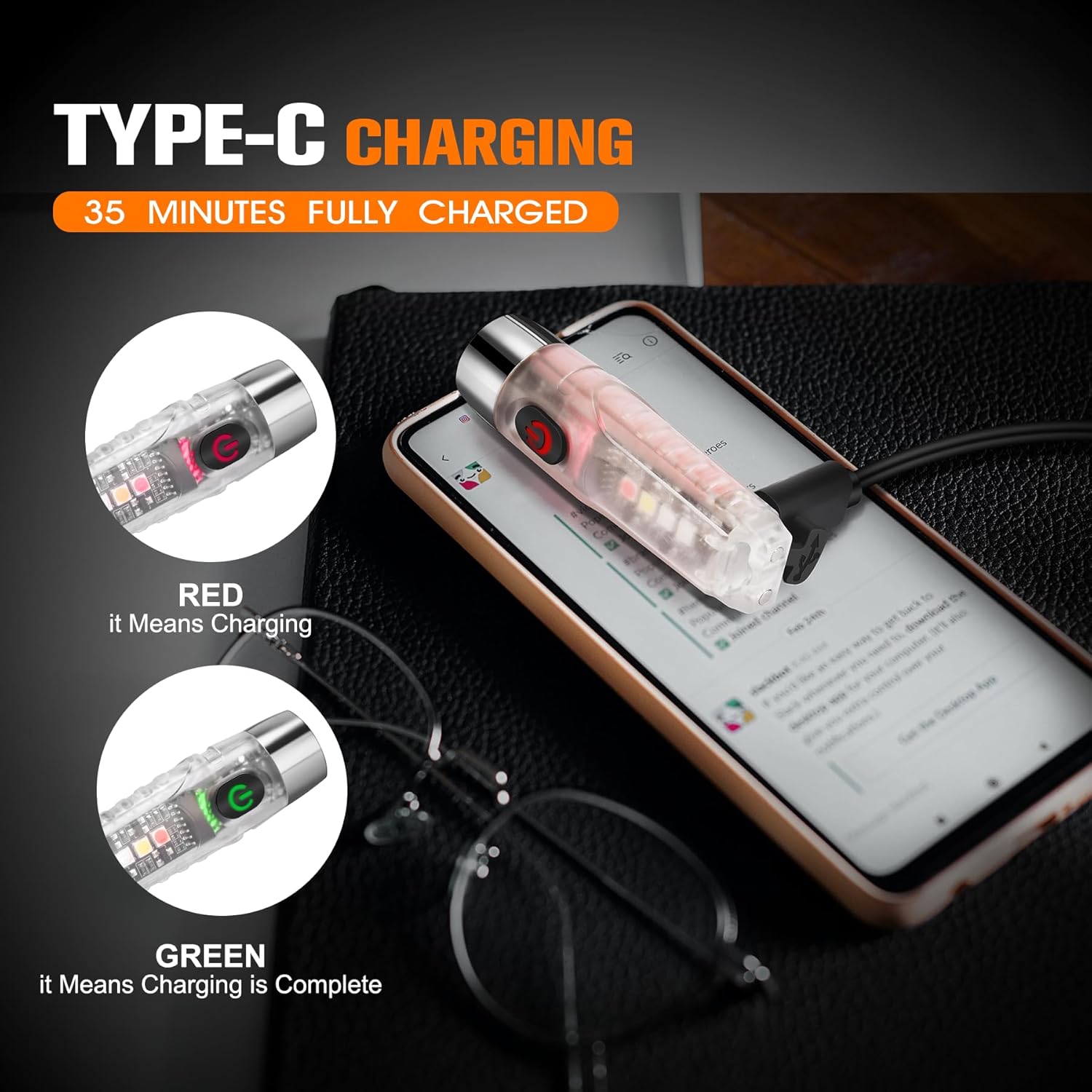 S12Plus – Linterna con llavero de 610 lúmenes altos, linterna de bolsillo EDC de alto lúmenes, mini linterna LED recargable USB C, linterna pequeña