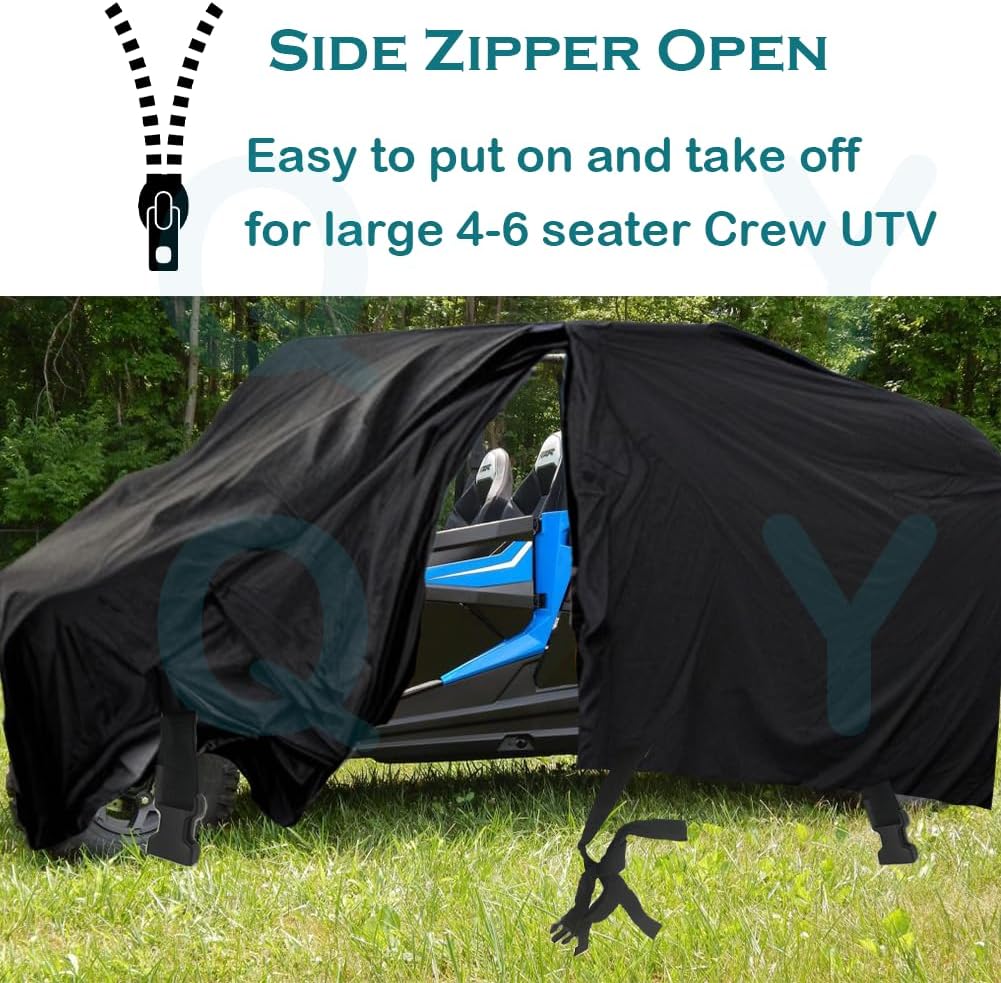 Funda para UTV de 4 a 6 plazas, cremallera lateral, impermeable, resistente al viento, 420D, resistente para CFMOTO Uforce 1000 XL, Polaris RZR