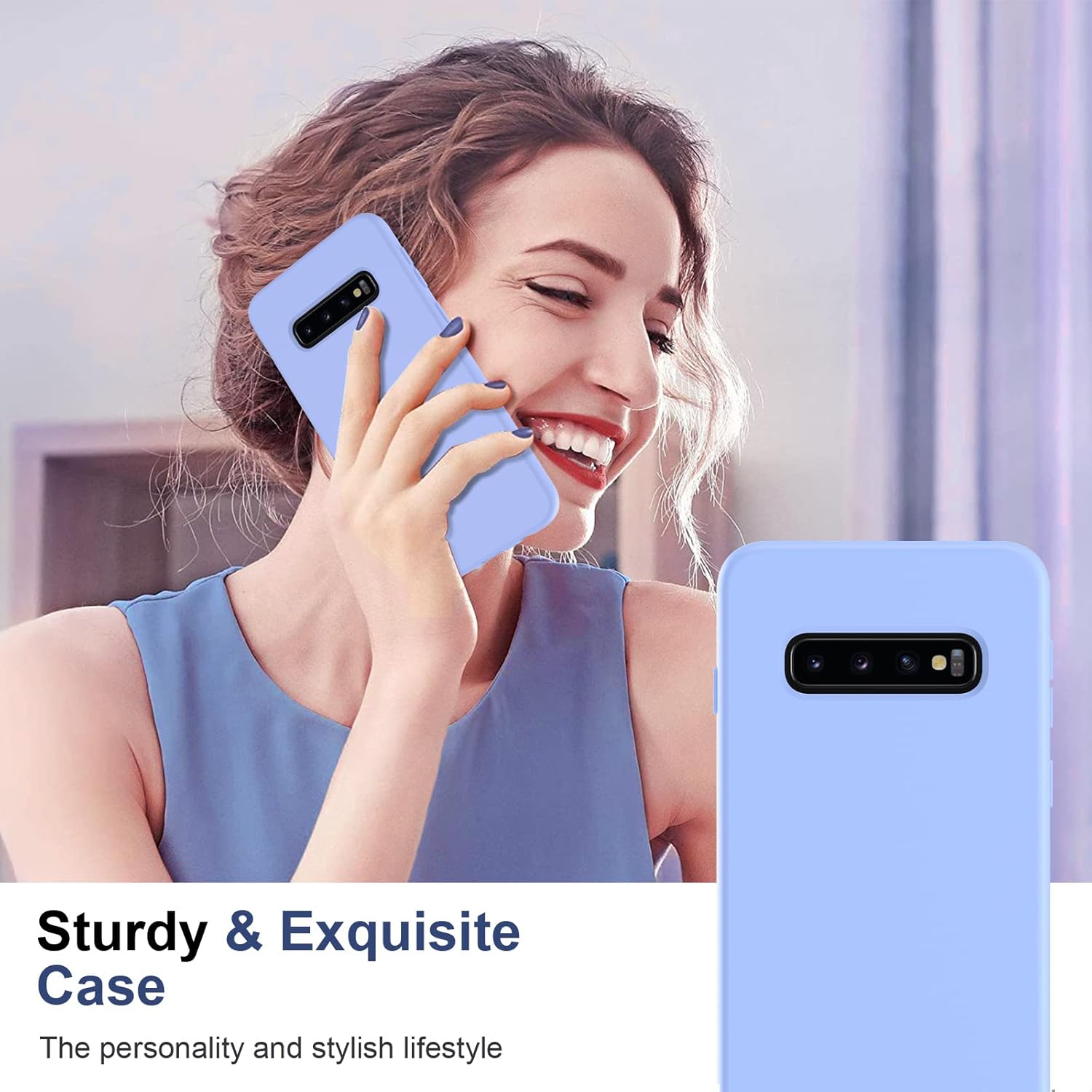 LeYi Funda para Samsung S10, Galaxy S10 de 6.1 pulgadas con 2 protectores de pantalla, funda protectora de silicona líquida suave a prueba de golpes