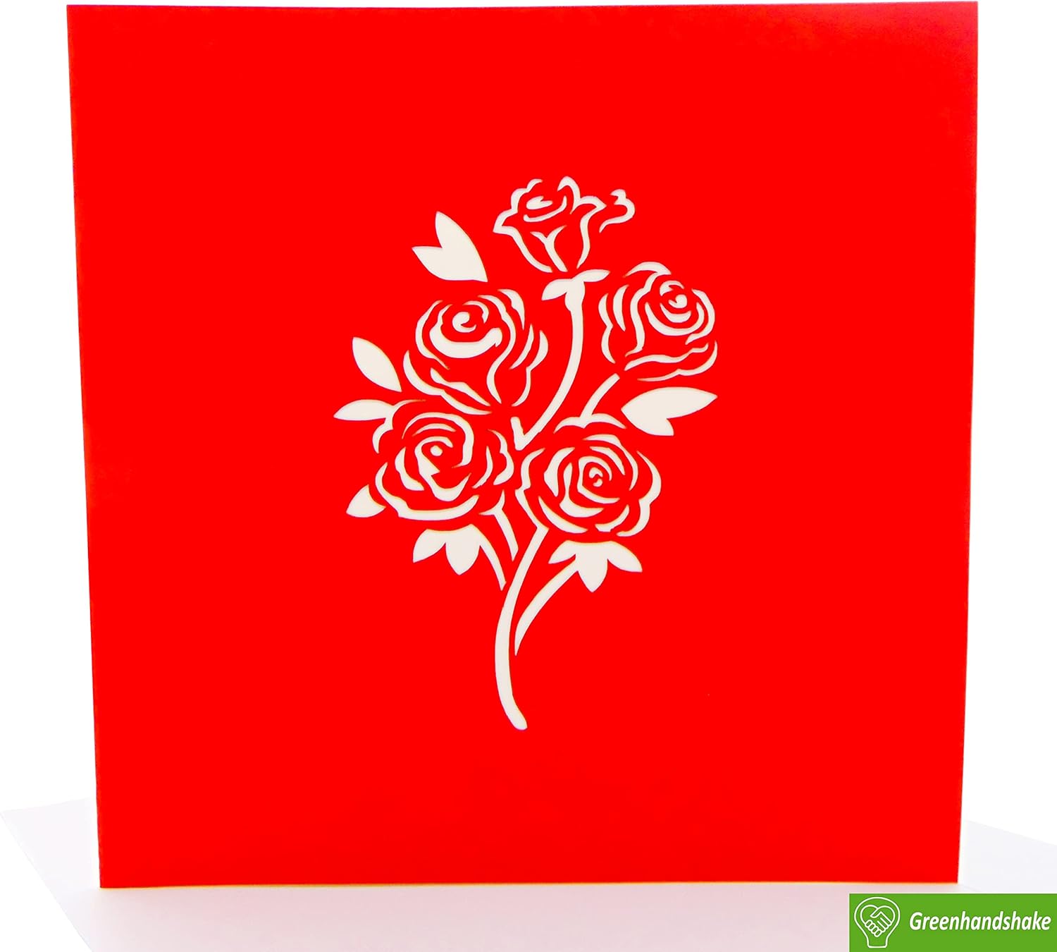 Arreglo de rosas con jarrón, tarjeta desplegable, tarjetas de felicitación emergentes 3D, para cumpleaños, día de San Valentín, día de la madre,