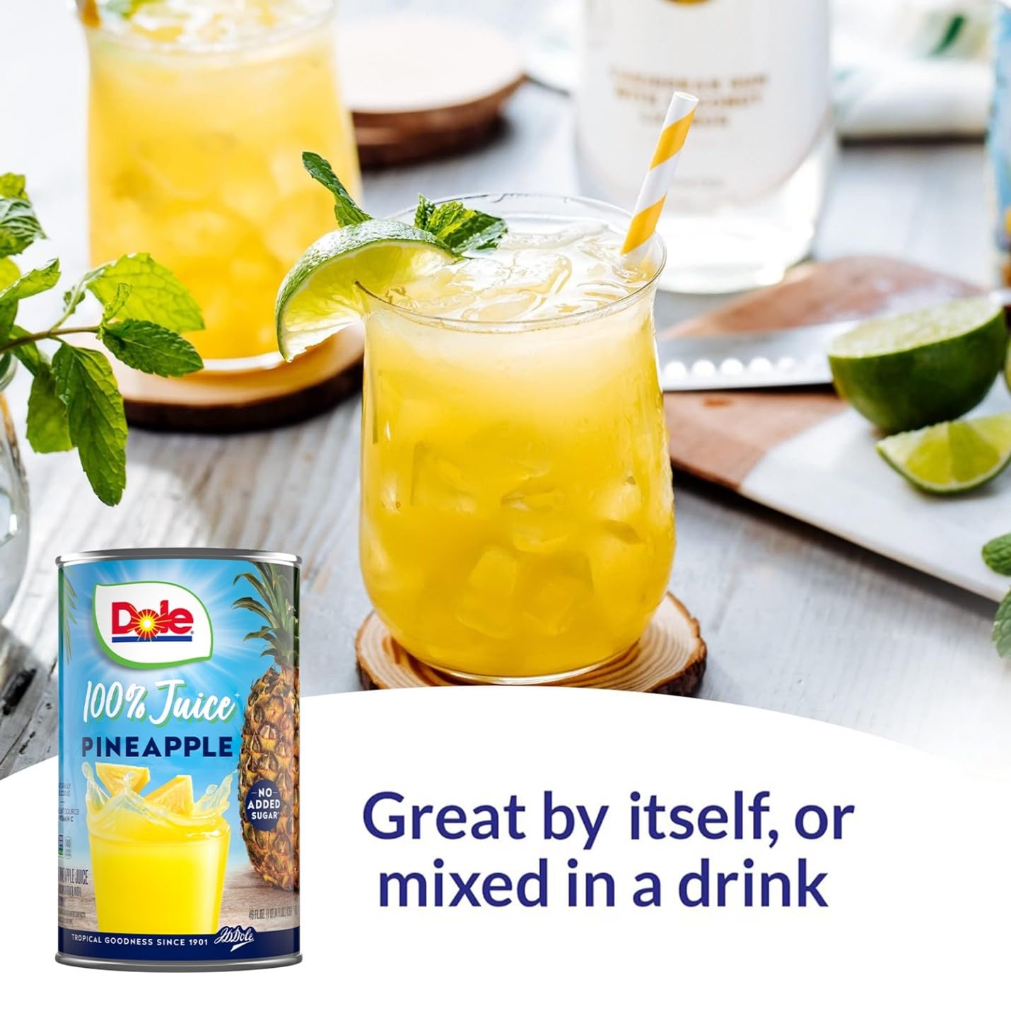 Dole – 100% jugo, piña, latas de 46 onzas (paquete de 6)