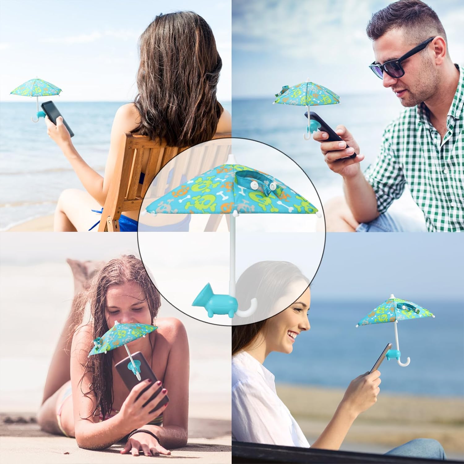 Paraguas para teléfono con ventosa  Paraguas para teléfono con soporte universal ajustable para teléfono, paraguas de teléfono para el sol,