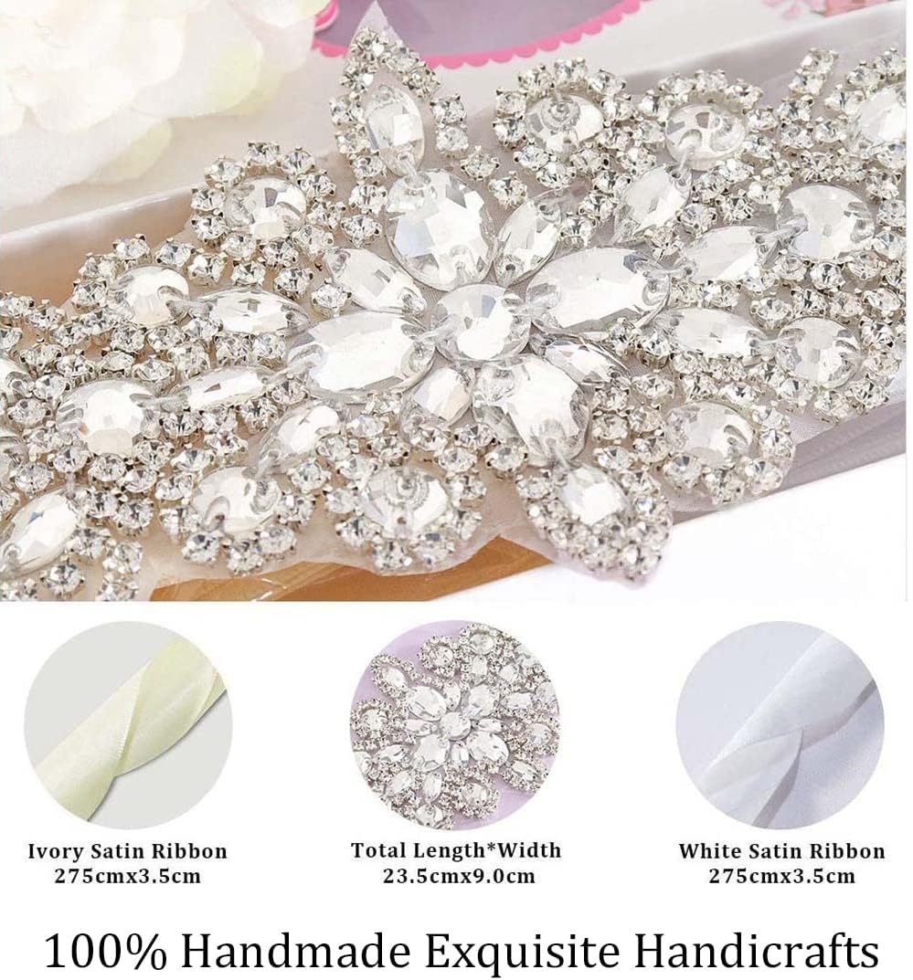 Cinturón de diamantes de imitación de perlas de cristal nupcial Faja de boda Recorte de cuentas de mujeres Vestidos Sash