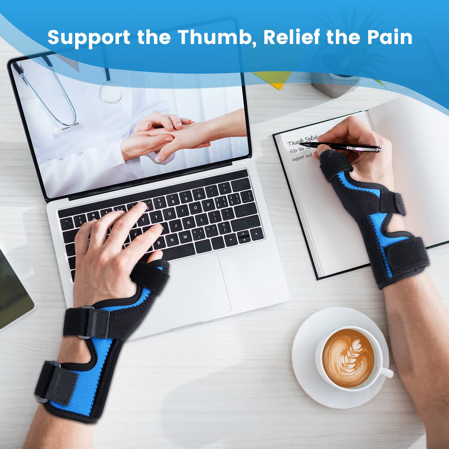 Férula de pulgar Spica para mano derecha izquierda, de Quervains tenosinovitis tenosinovitis soporte para pulgar, gatillo estabilizador de pulgar