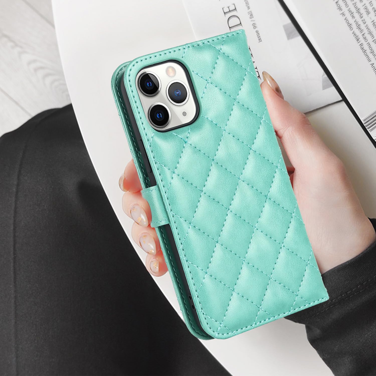 Havaya Funda cruzada para iPhone 11 Pro Max con correa para mujer con tarjetero para iPhone 11 Pro Max, funda tipo cartera con tapa y ranura para