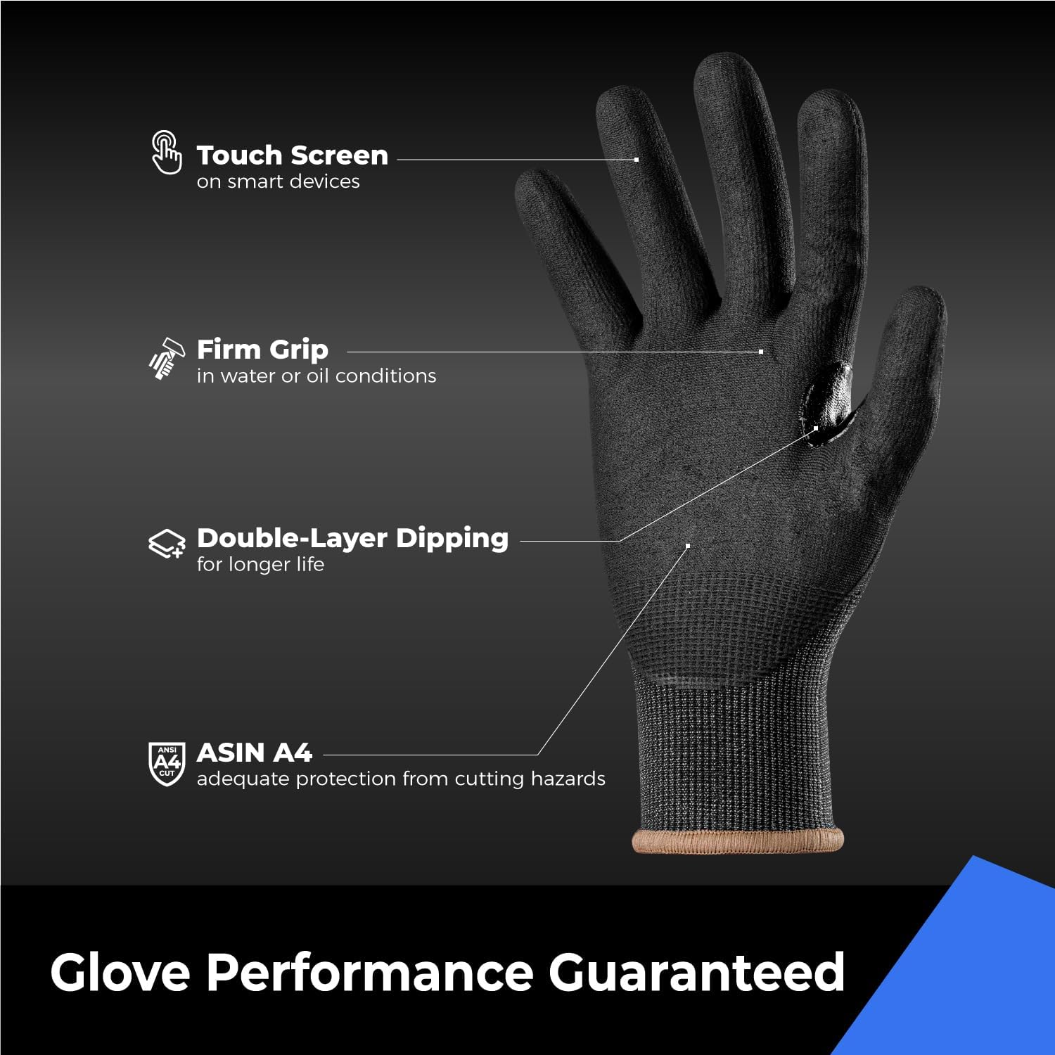 Guantes de trabajo ultrafinos y ligeros resistentes a los cortes con agarre, guantes de seguridad de enfriamiento para pesca, tallado en madera,