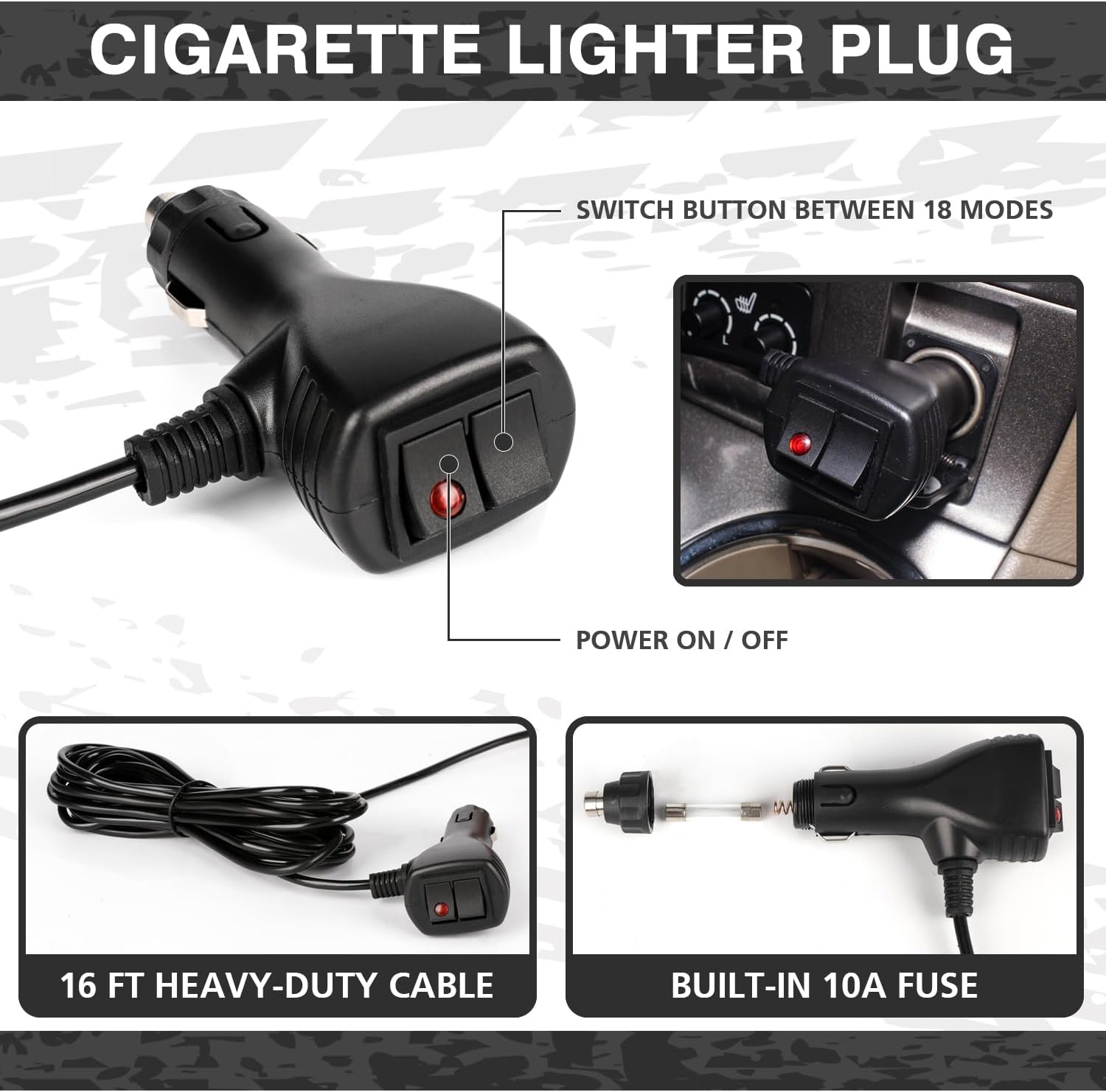 RONSTA Luces estroboscópicas LED de emergencia en el techo, 12V-24V ámbar 48 luces LED intermitentes de seguridad con magnético y cable recto de 16