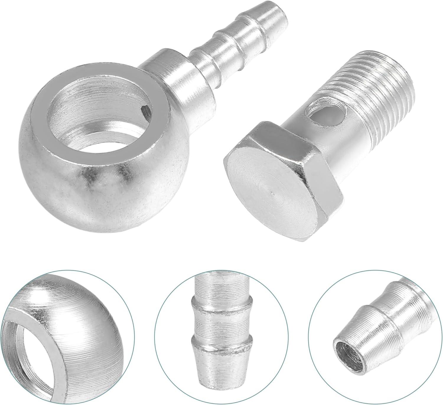 ACROPIX 0.630 in ID 0.315 in OD M16x1.5 Banjo Bolt manguera accesorios universal Banjo montaje línea de combustible con arandela de tornillo para