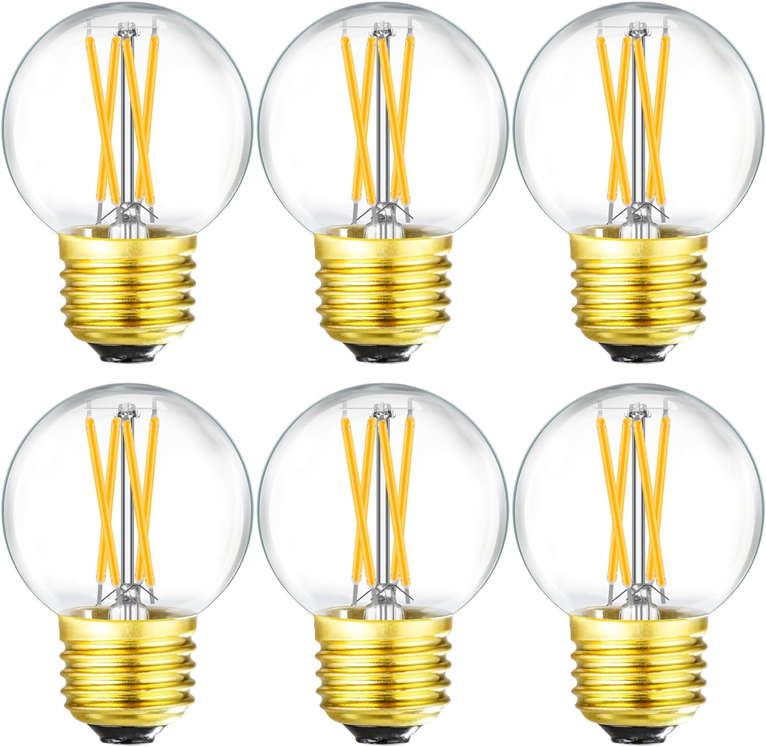 Leools Bombillas LED regulables G16.5, bombillas LED E26 Edison, 4 W igual a 40 W, 400 lúmenes, blanco suave 3000 K, bombilla de globo para