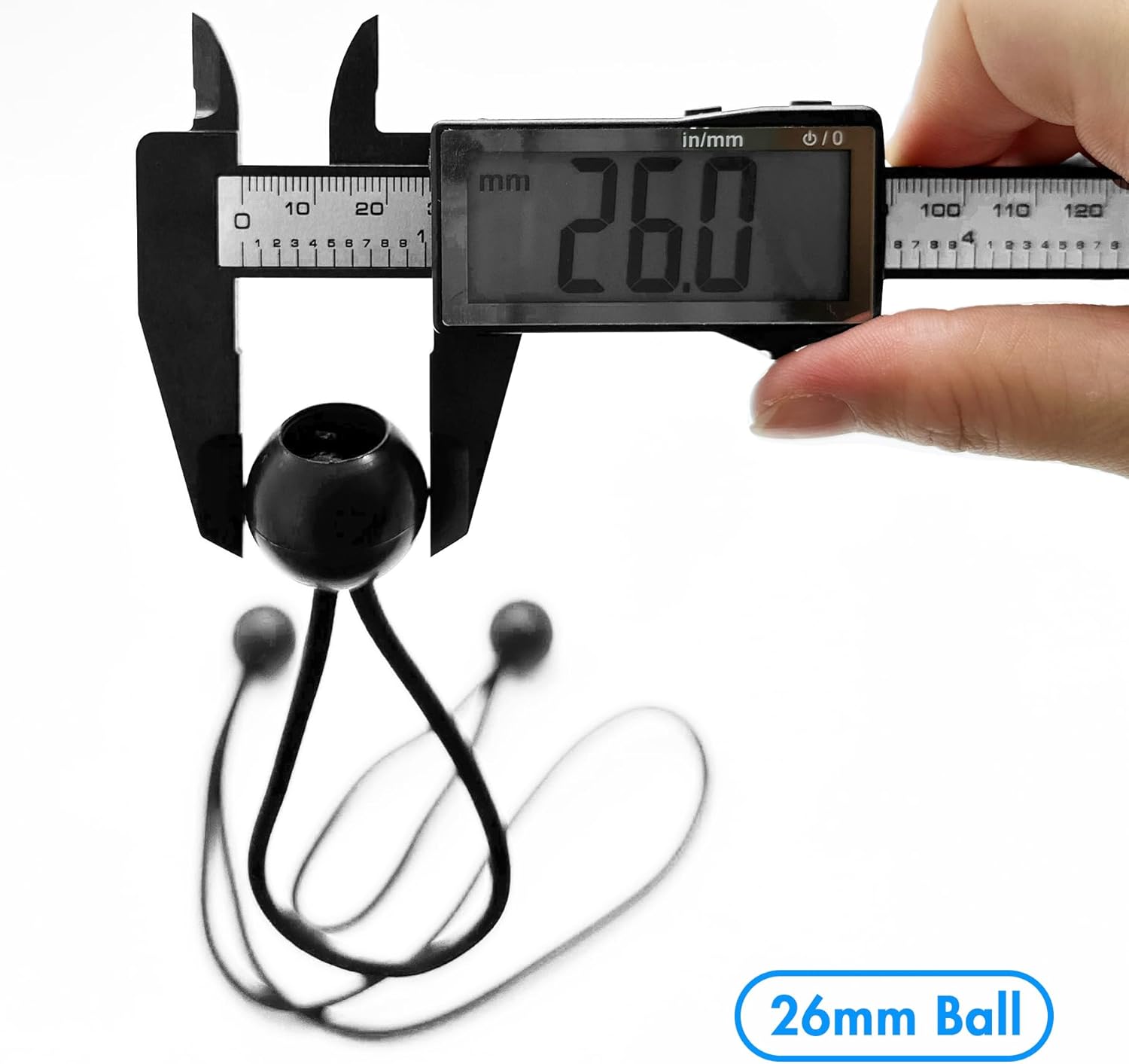 Cuerdas elásticas cortas con bola resistente de 0.197 in de grosor, cuerda elástica para camping, lona, tienda de campaña, 20 unidades de 6 pulgadas