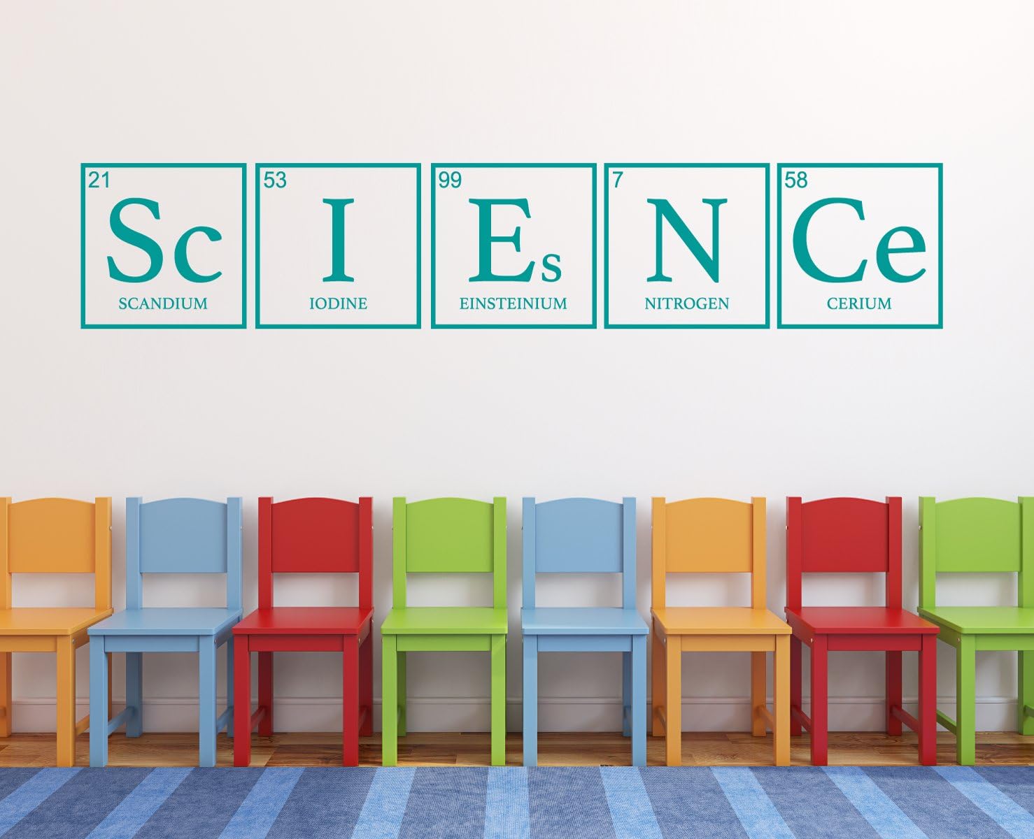 CustomVinylDecor Adhesivo de ciencia para mesa periódica para aula o decoración del hogar para dormitorio, sala de juegos o aula  Tamaño pequeño y