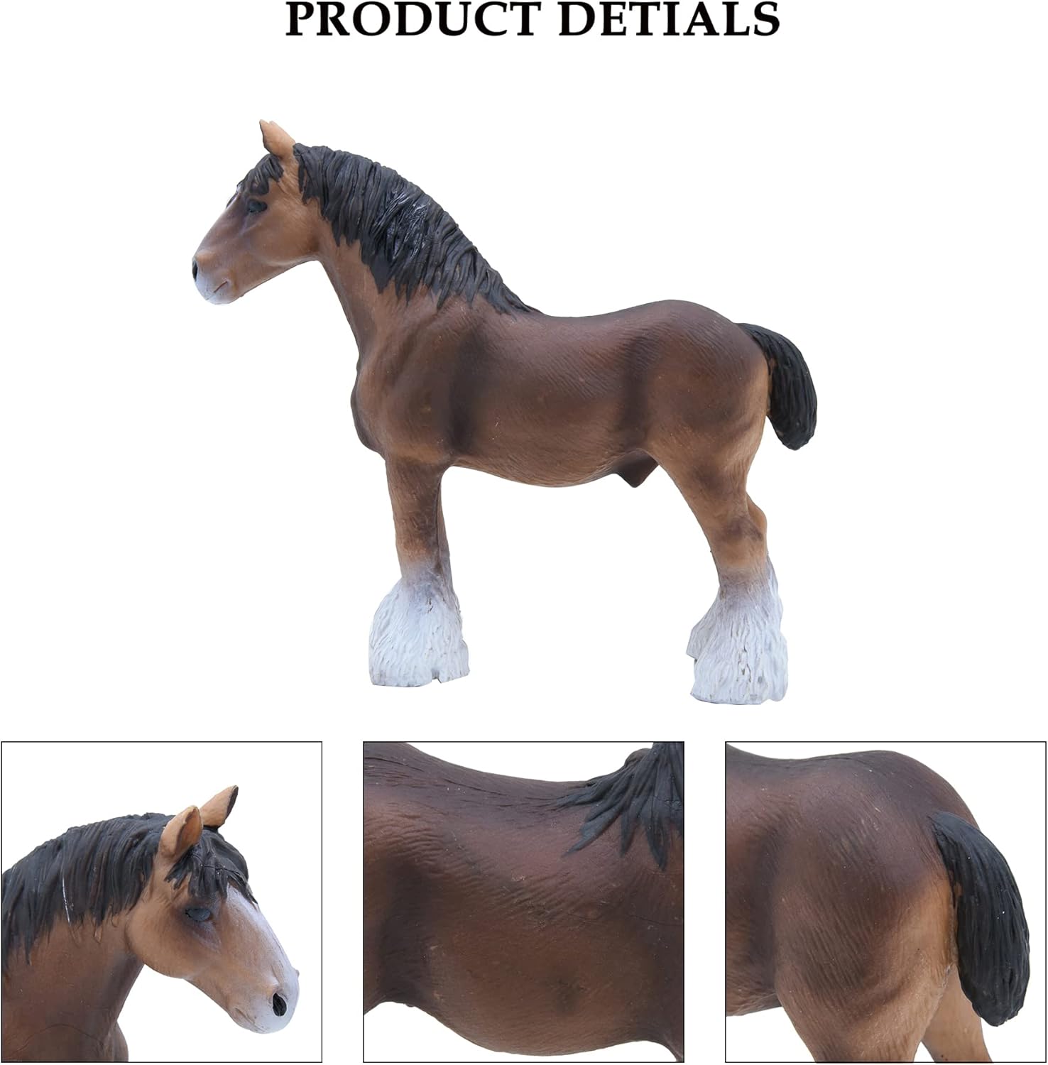 MODEBESO Juego de figuras de animales realistas, figuras de caballos, figuras de caballo pintadas a mano, juguete educativo, decoración de tartas,