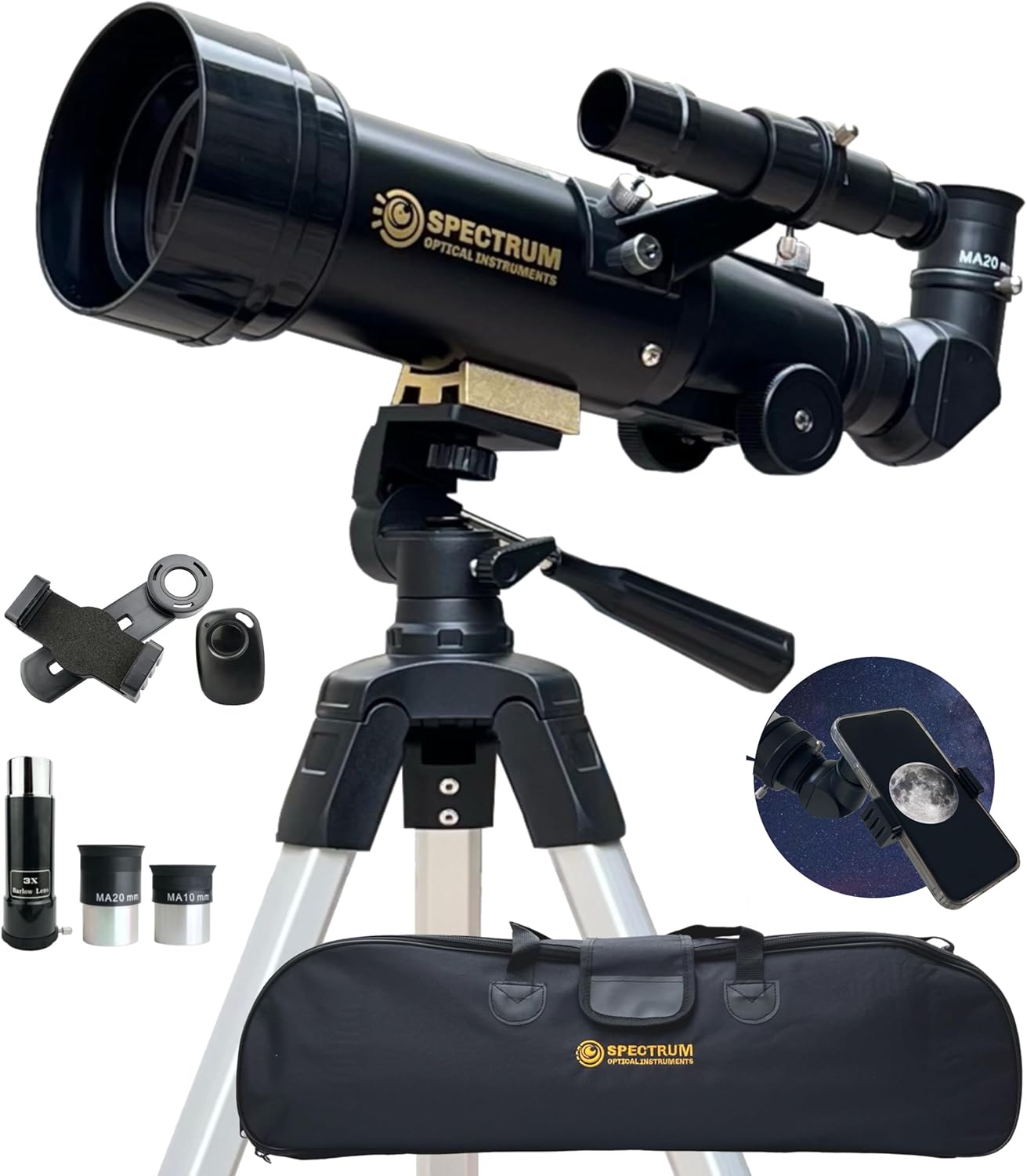 SpectrumOI Telescopio para niños, telescopio para adultos, regalos de astronomía, telescopio profesional, telescopio refractor de primera calidad