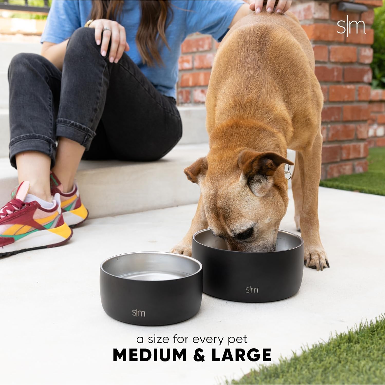 Simple Modern Tazón de agua de acero inoxidable para perros y gatos  Tazones de comida reutilizables de acero inoxidable aislados para perros y