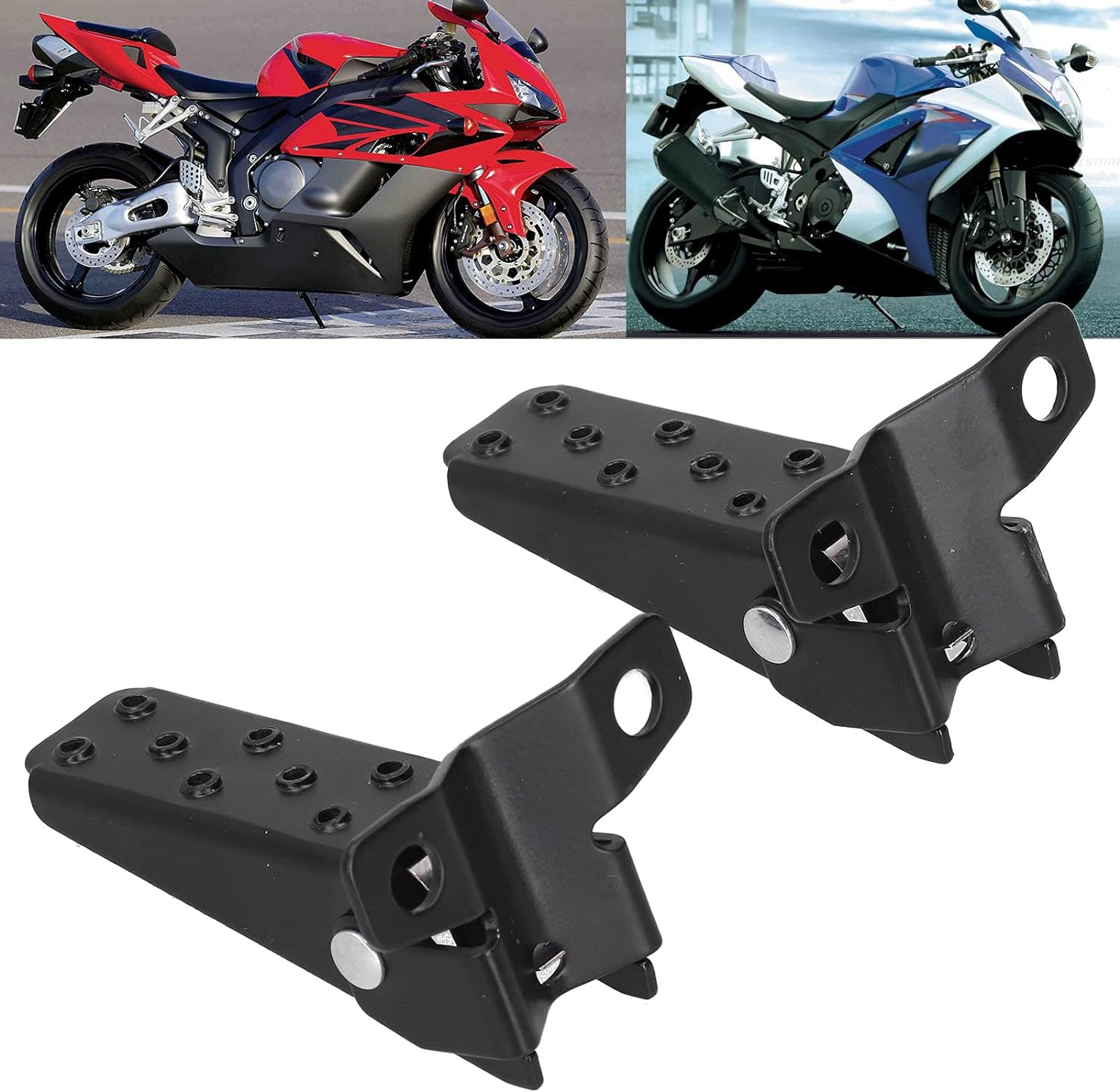 Estriberas universales para motocicleta, reposapiés plegables, pedal de acero, color negro, universal para motocicleta retro, ATV