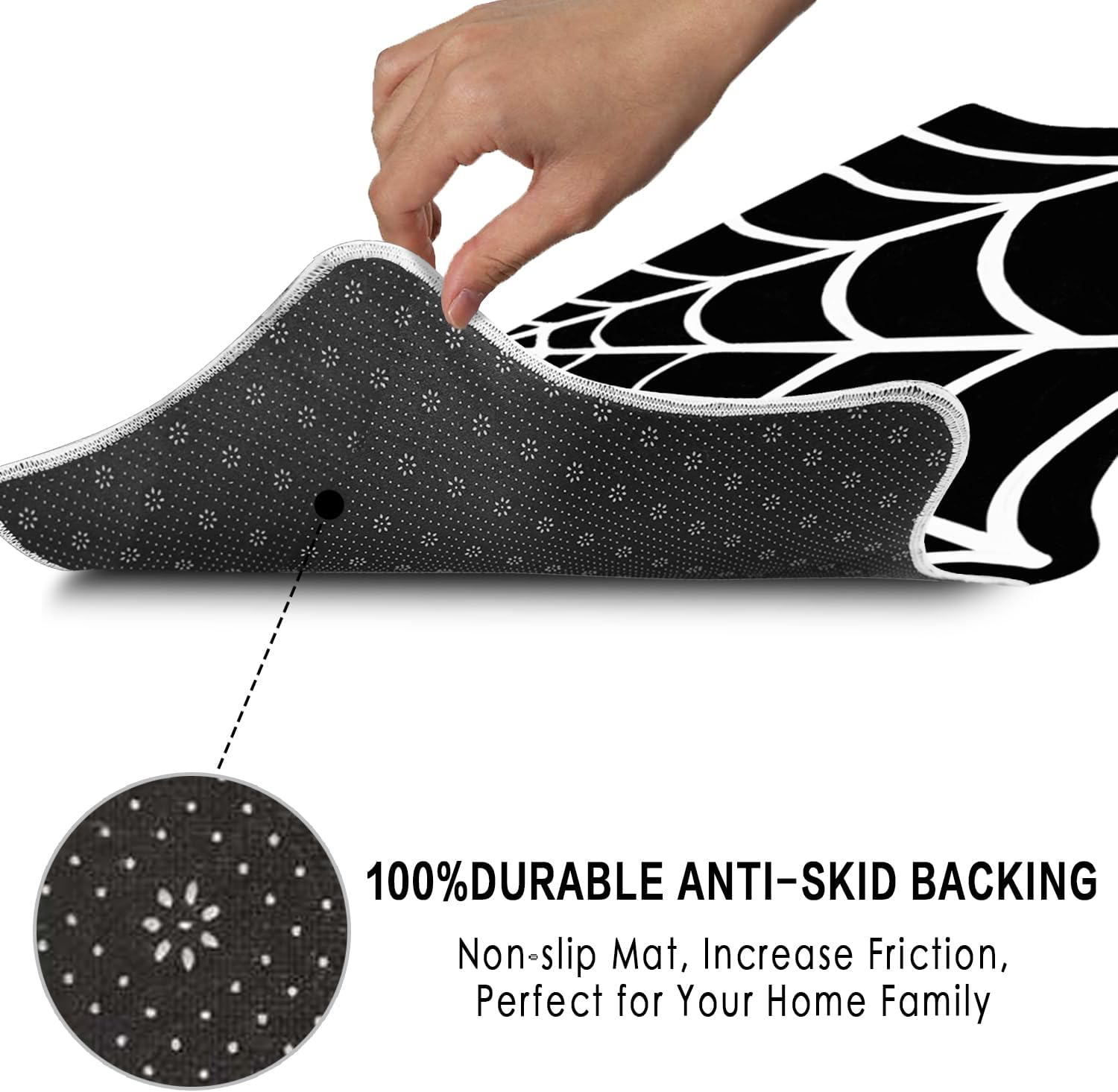 Alfombras de baño de Halloween para baño, tela de araña de Halloween, absorbente y antideslizante, bonita alfombra de ducha, lavable y suave para