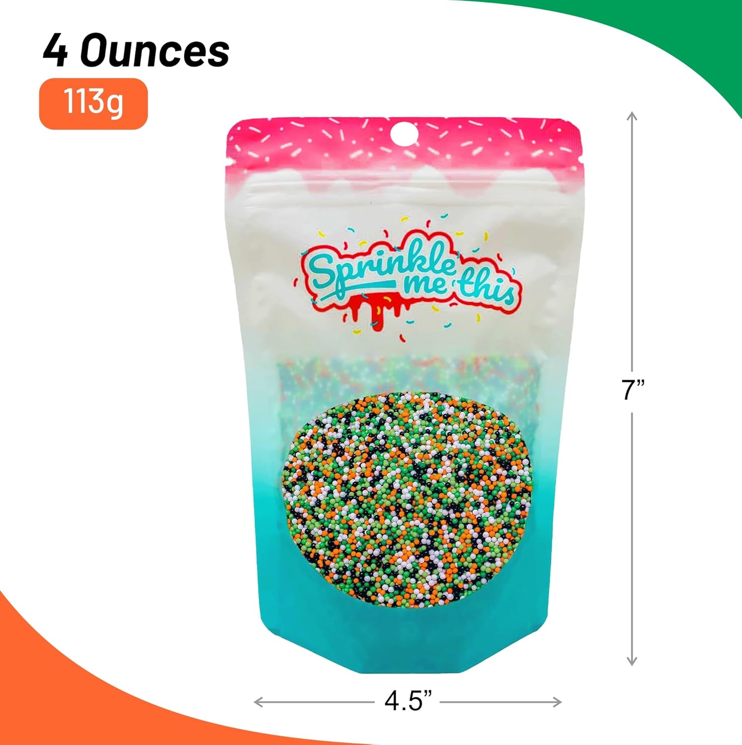 Ghouls Night Out Mini Nonpareil Nonpareil – Gránulos de dulces coloridos para hornear, decoraciones comestibles para pasteles, cupcakes, decoración