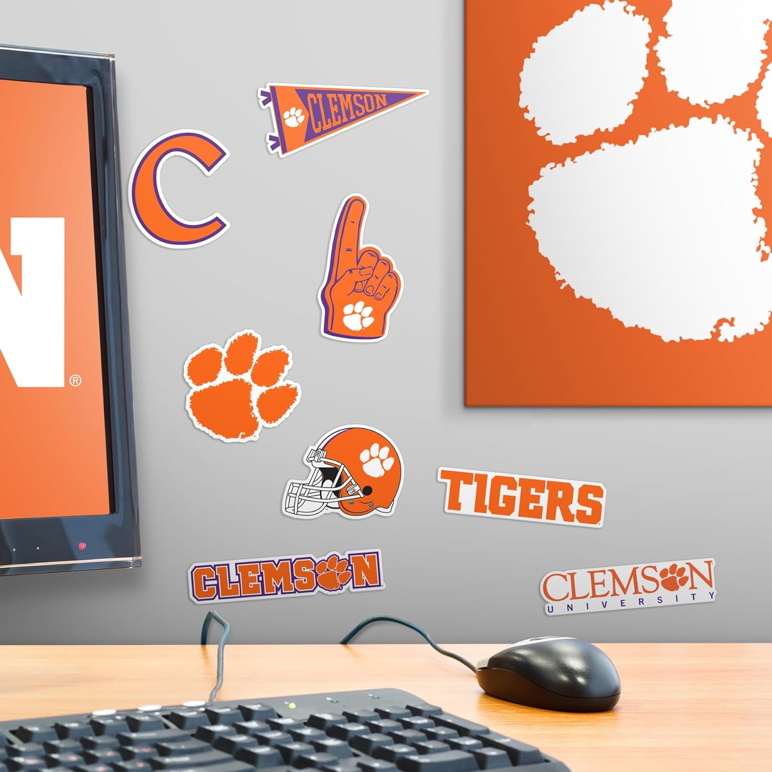 Clemson University – Paquete variado de 50 calcomanías de vinilo grandes de lujo, para laptop, botella de agua, álbumes de recortes, tableta,