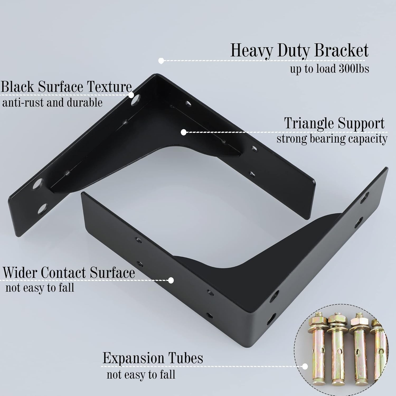 Mooche JZX22106B-2P – Soporte de estante flotante industrial, 2 piezas, carga máxima, 300 libras, soporte de estante de metal montado en la pared,