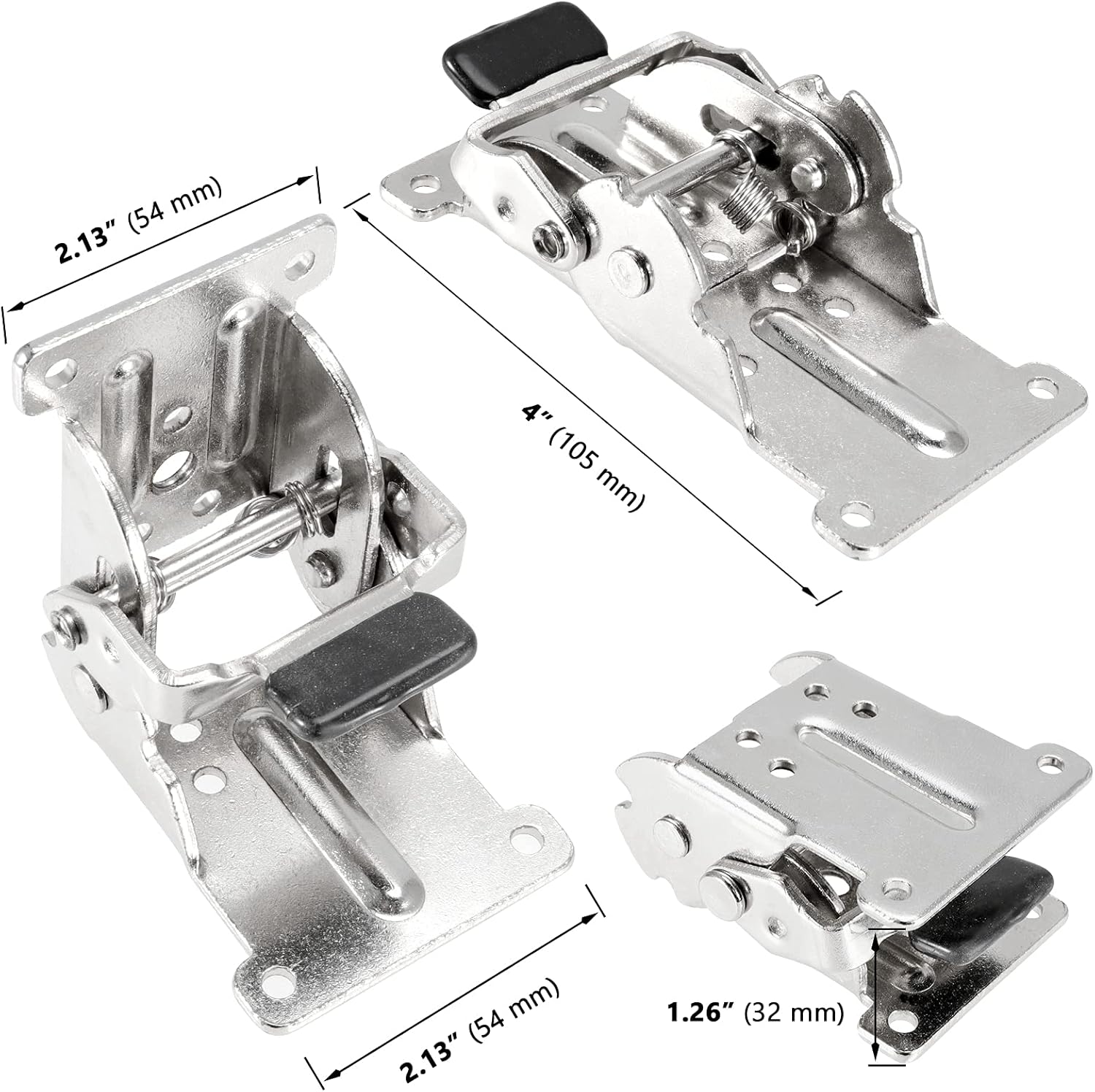 Paquete de 8 soportes plegables de 0-90-180 grados, soportes plegables de patas de mesa con bisagras autobloqueantes con tornillos de montaje,