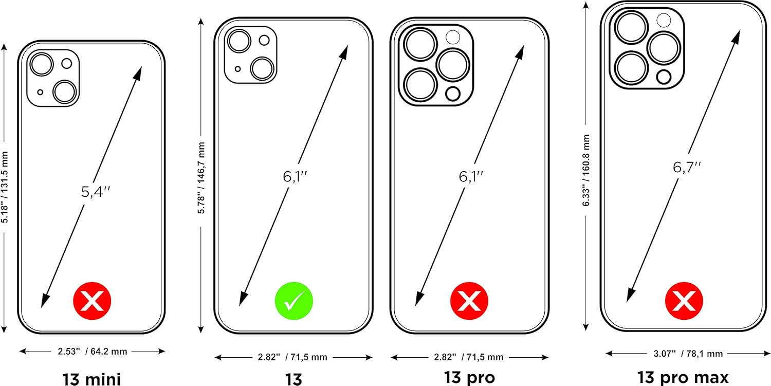 Marcel Robert – Funda de piel con tapa para iPhone 13 – Modelo patentado – Fabricado en Francia – Negro