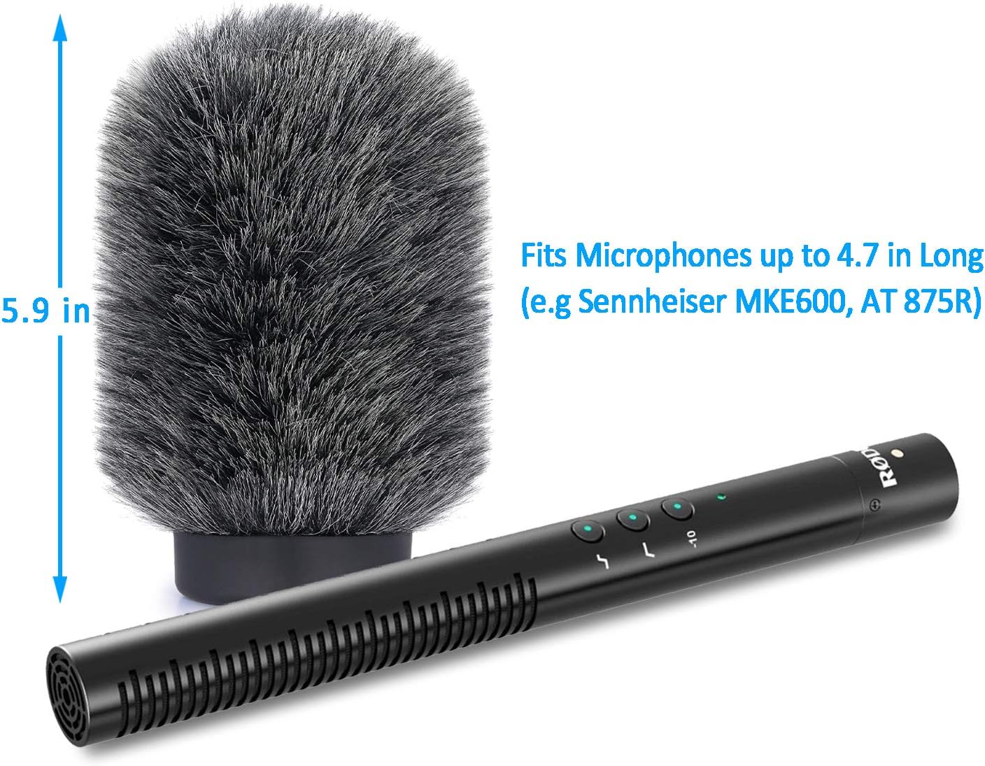 YOUSHARES Deadcat – Orejera de viento para Rode NTG4, micrófonos de escopeta MKE 600, micrófonos de escopeta Audio-Technica AT875R, parabrisas de