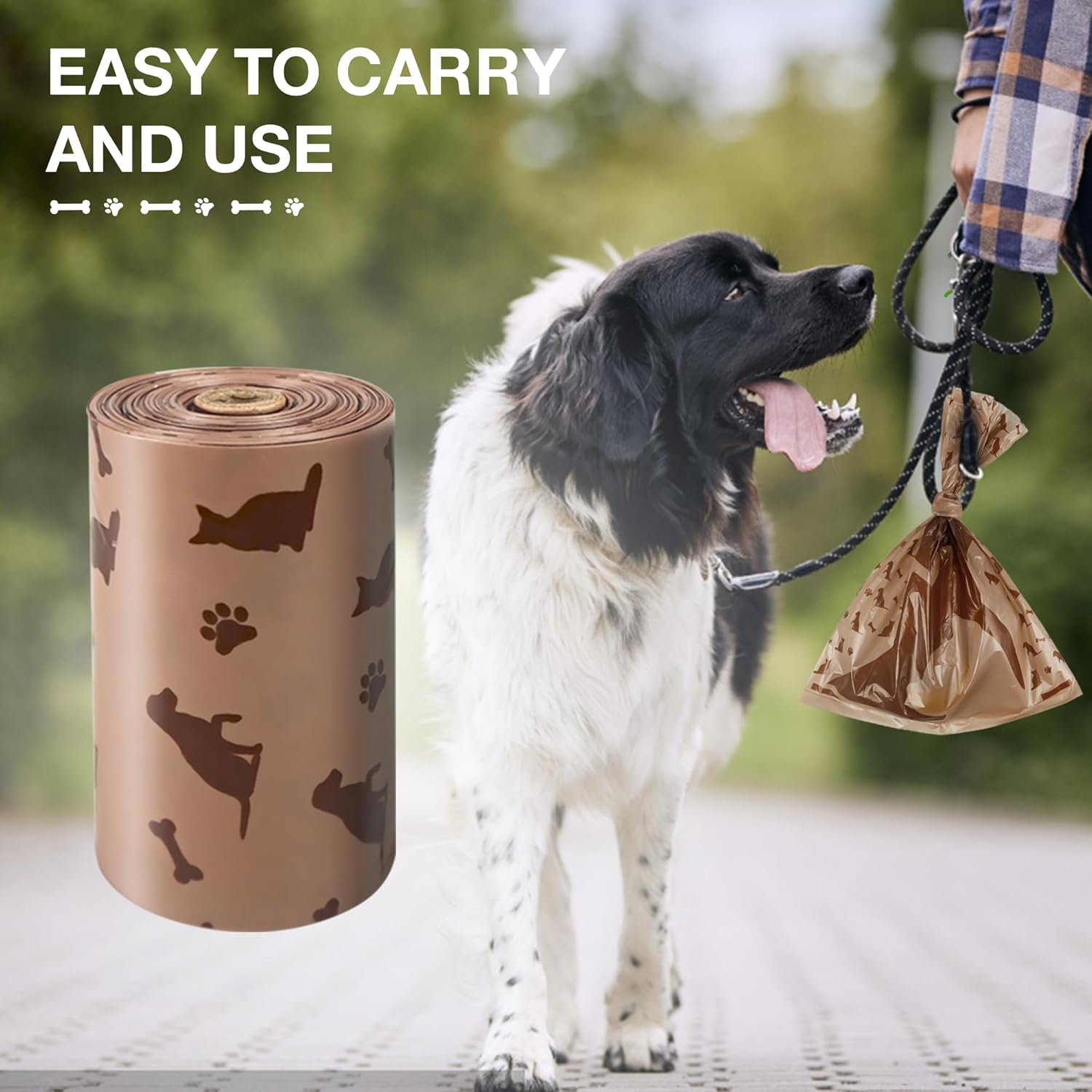 Rollos de bolsas para excrementos de perro sin perfume, 360 unidades, a prueba de fugas, bolsa grande para perros para excrementos, bolsas de basura