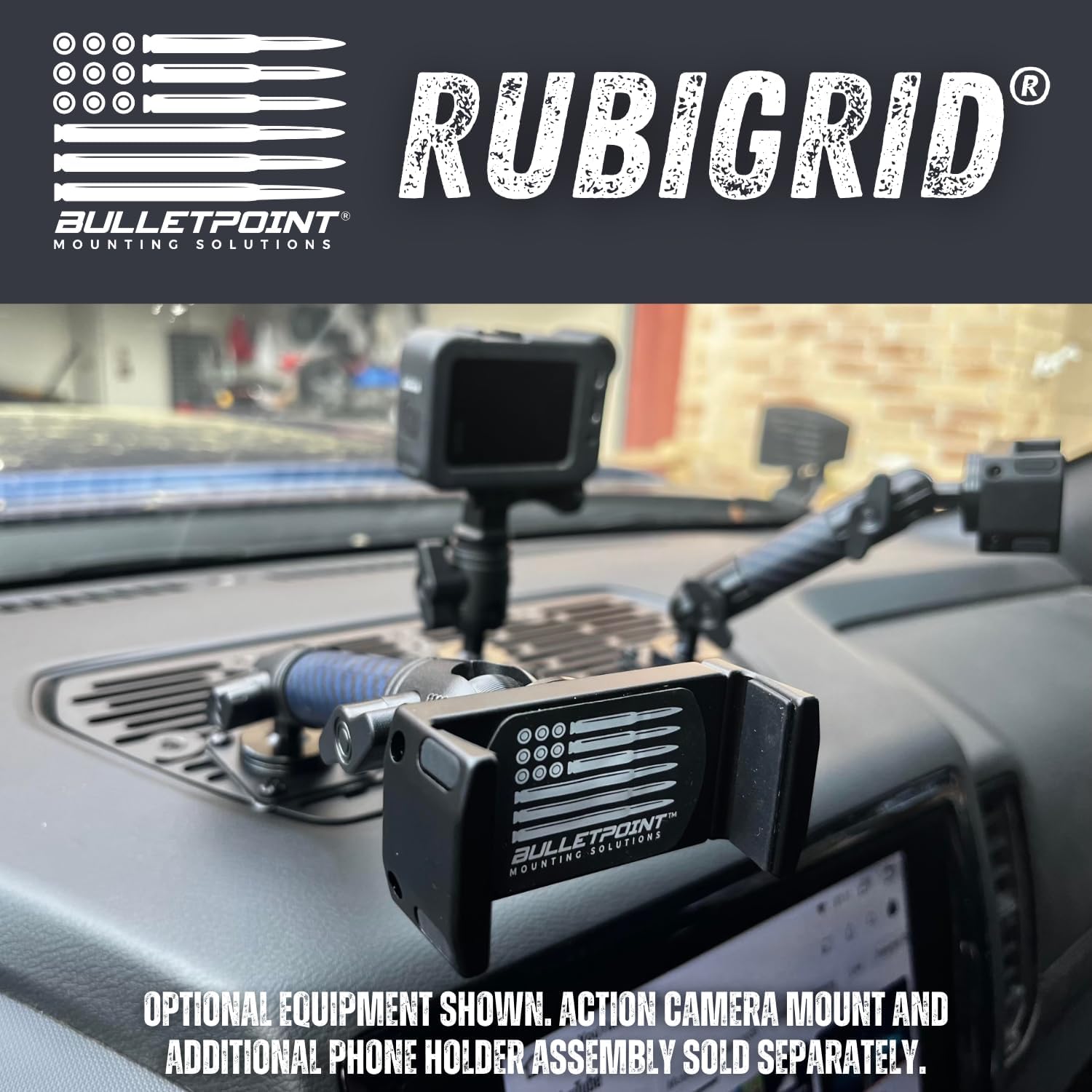 Bulletpoint RubiGrid Soporte de teléfono de metal para tablero compatible con Nissan Frontier 2022+