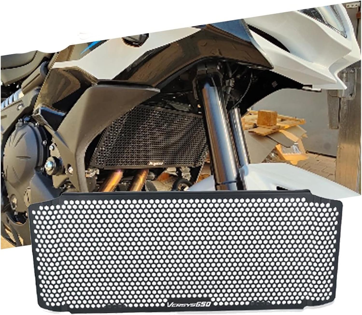 HRTLSS Radiator Guard Vers-&ys650 Motorcycle Aluminium Radiator Grille Guard Protector Cover for Kawasa-&ki Vers-&ys 650 2015 2016 2017 2018
