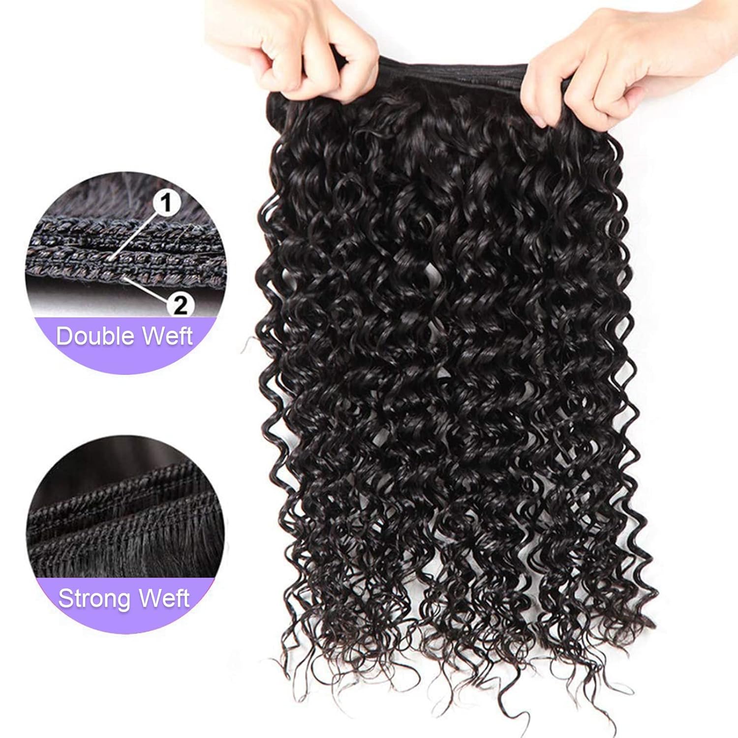 Manojos de cabello humano ondulado de 20 pulgadas, paquetes de ondas profundas 10A, cabello humano virgen brasileño 100% sin procesar, paquetes