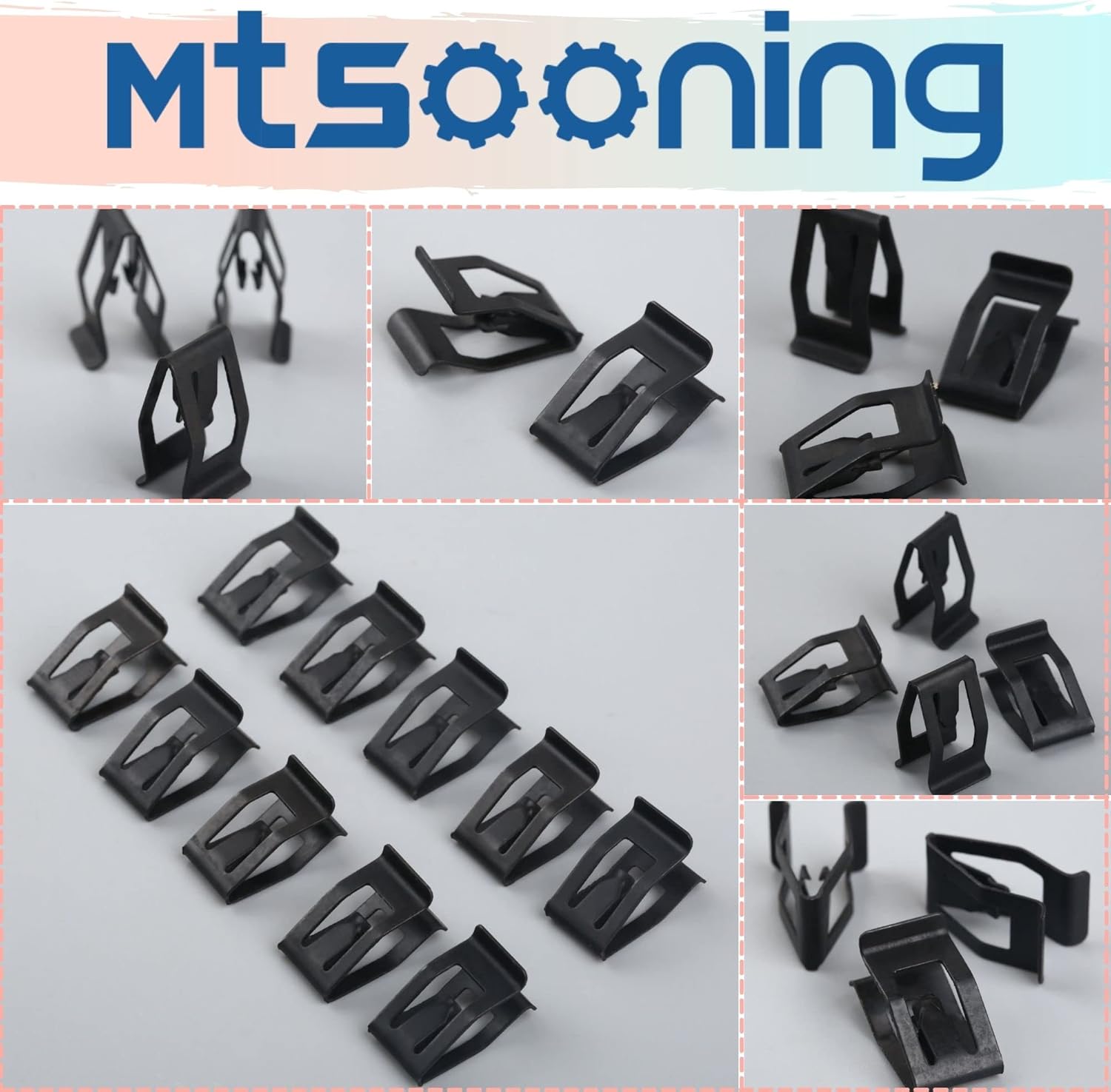 Mtsooning 10 clips de ajuste para salpicadero, retenedor de consola delantera de automóvil, clips de retención de metal de repuesto para Ford Mazda,