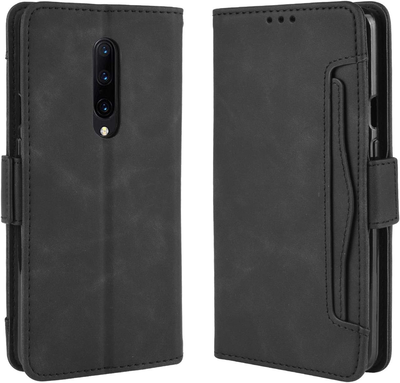 Asuwish Funda tipo cartera compatible con OnePlus 7 Pro y protector de pantalla de vidrio templado, con ranura para tarjetero, función atril, con