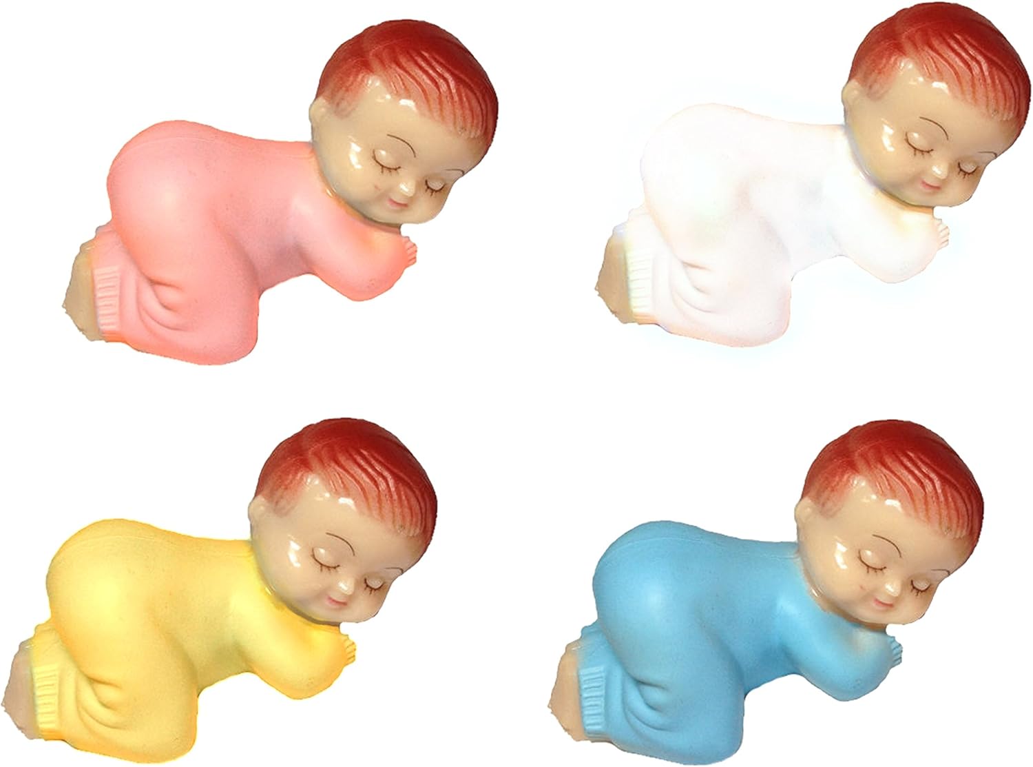 3 recuerdos de plástico para dormir para baby shower de 2.5 x 1 pulgadas, rosa claro