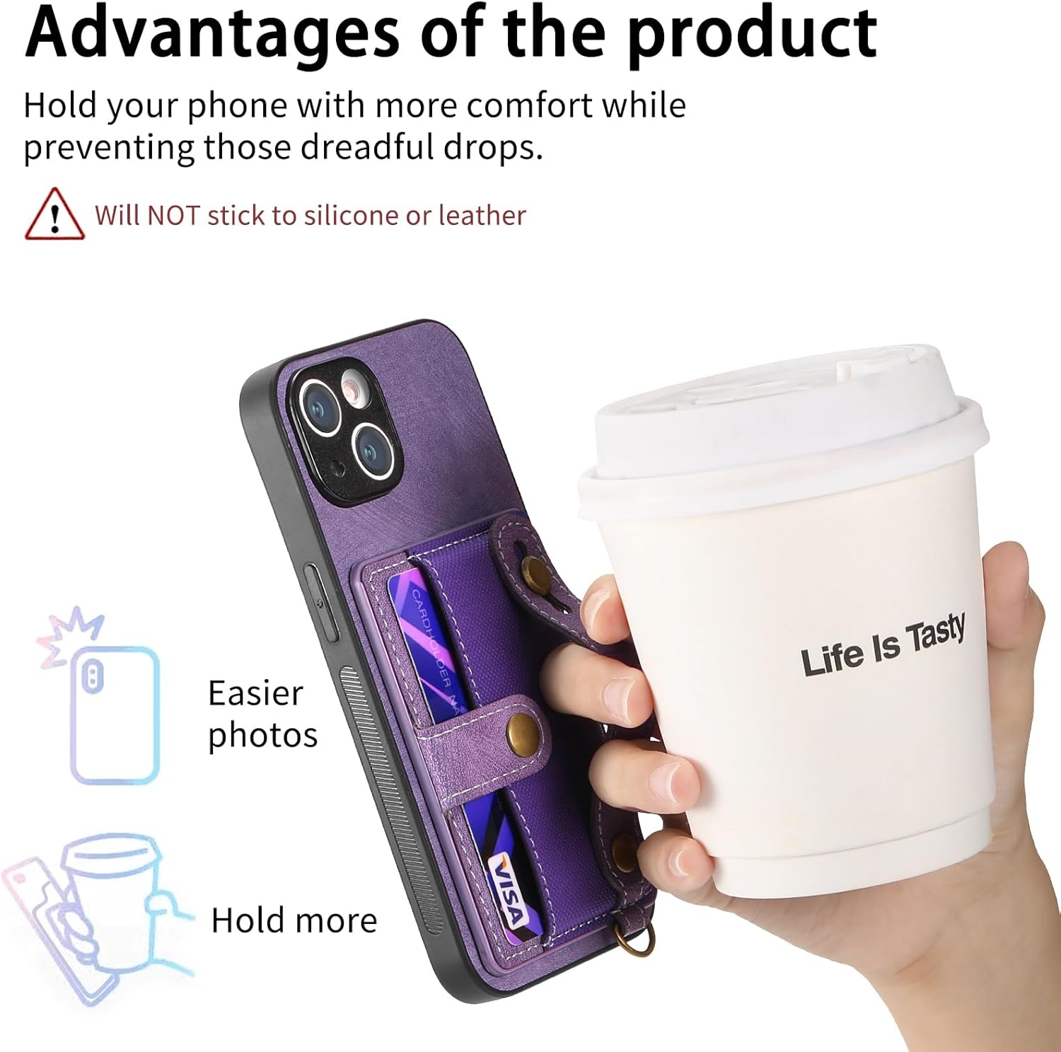 Asuwish Funda para iPhone 15 Plus de 6.7 pulgadas, funda tipo cartera con protector de pantalla de vidrio templado, soporte delgado para tarjeta de