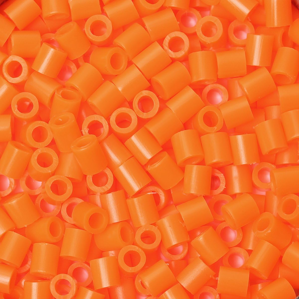 2,000 cuentas fusibles naranjas de 0.197 x 0.197 in, paquete a granel de cuentas de fusión funciona con cuentas Perler