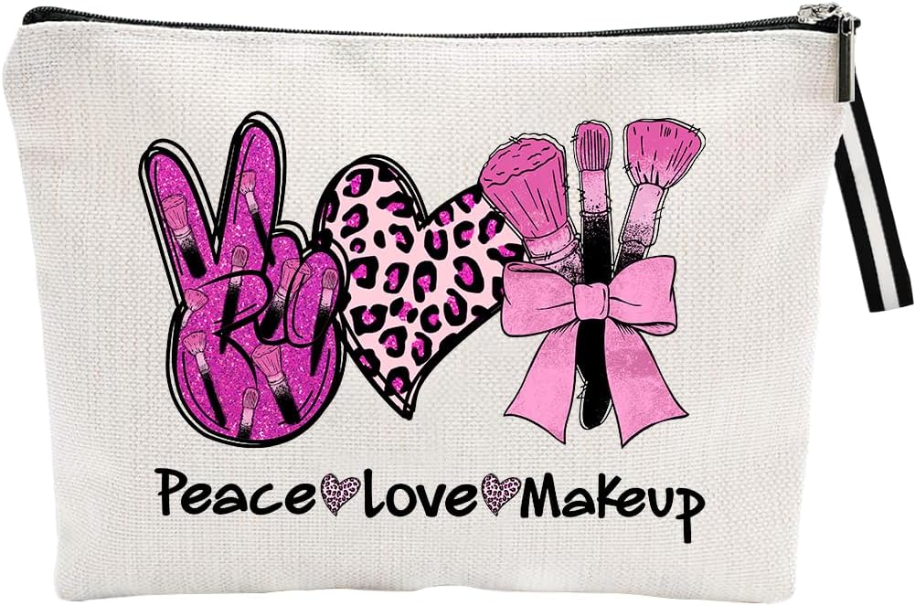 WLWLGLUCK Bolsa de maquillaje inspirada para mujer, bonita bolsa de cosméticos para amigos y familia, bolsa de aseo de viaje, bolsa de cosméticos