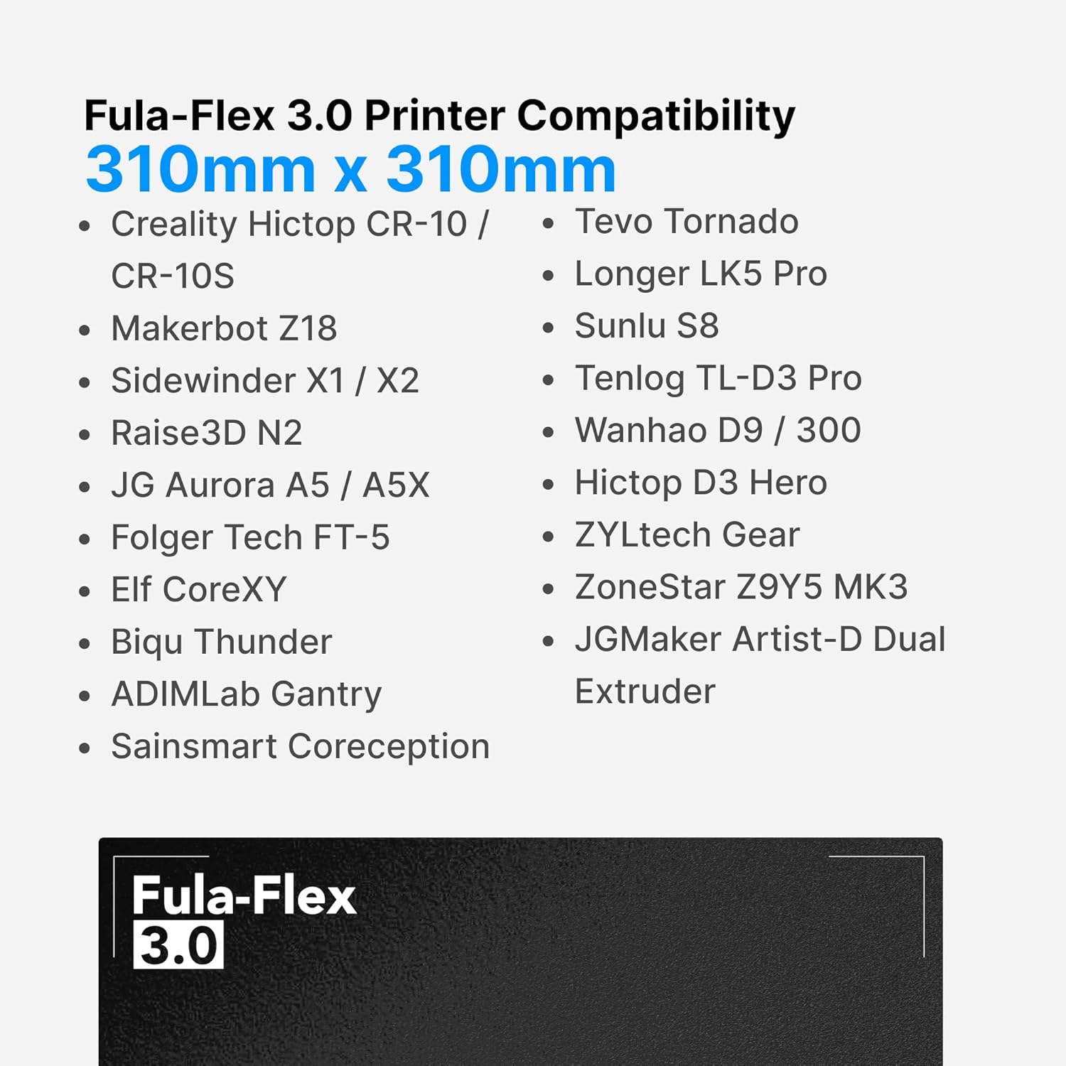 Fula-Flex texturizado PEI PRO – 40% mejor adherencia que PEI – Artillery Sidewinder X1  X2, Creality CR-10  S Flex Plate Hoja de construcción