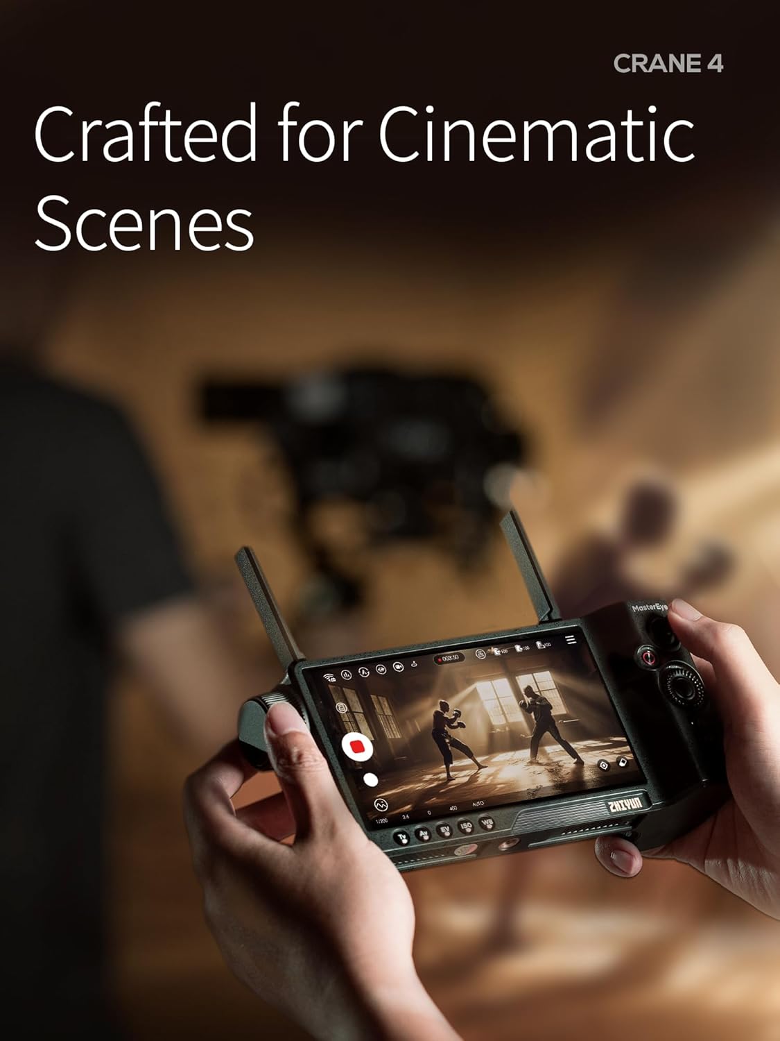 ZHIYUN Grúa 4 con control manual, estabilizador cardán de 3 ejes para cámaras réflex digitales y sin espejo, Nikon Sony Panasonic Canon Fujifilm