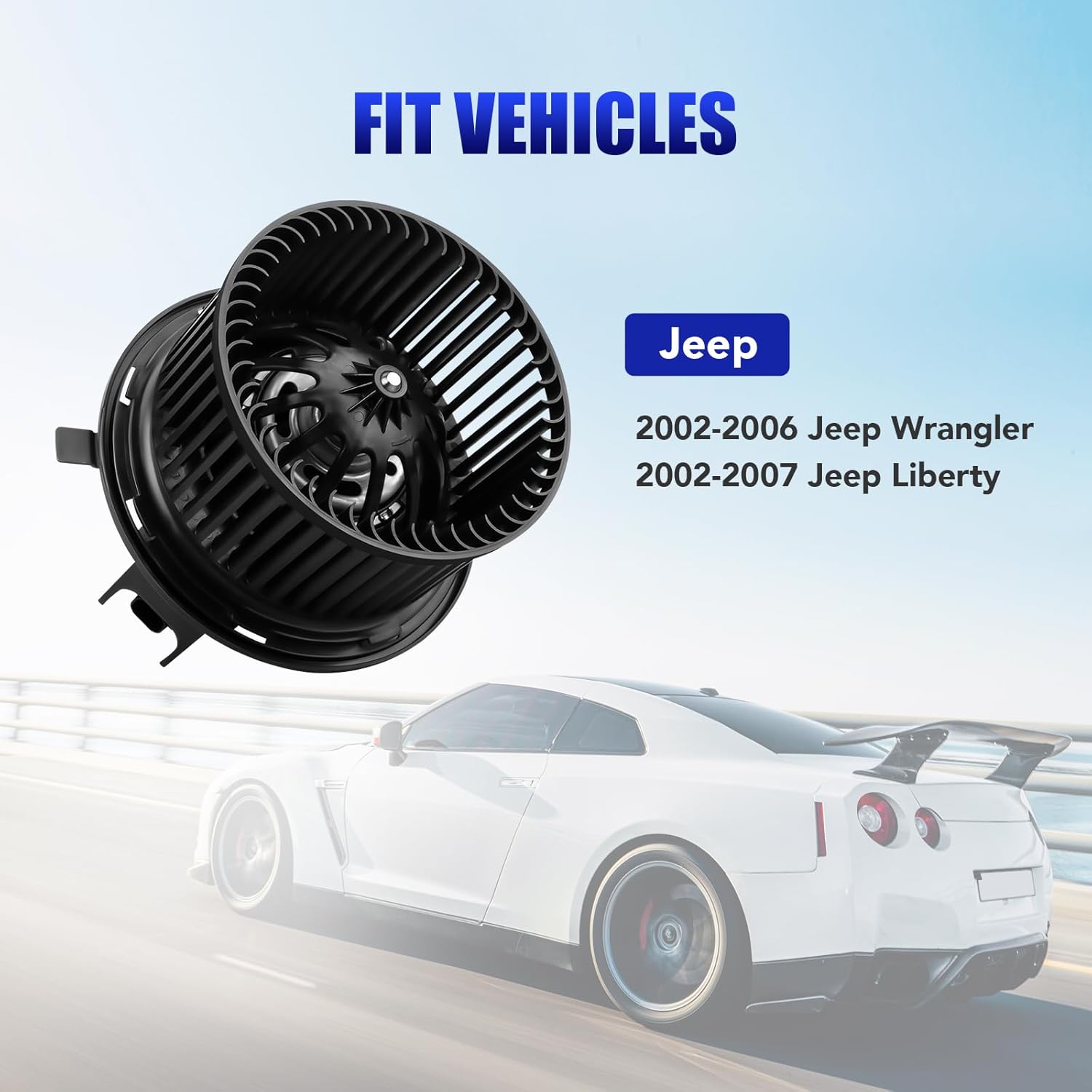 Motor de ventilador de CA con ventilador para Jeep Wrangler TJ Liberty HVAC 2002 2003 2004 2005 2006 Jeep Wrangler TJ Liberty HVAC Calentador