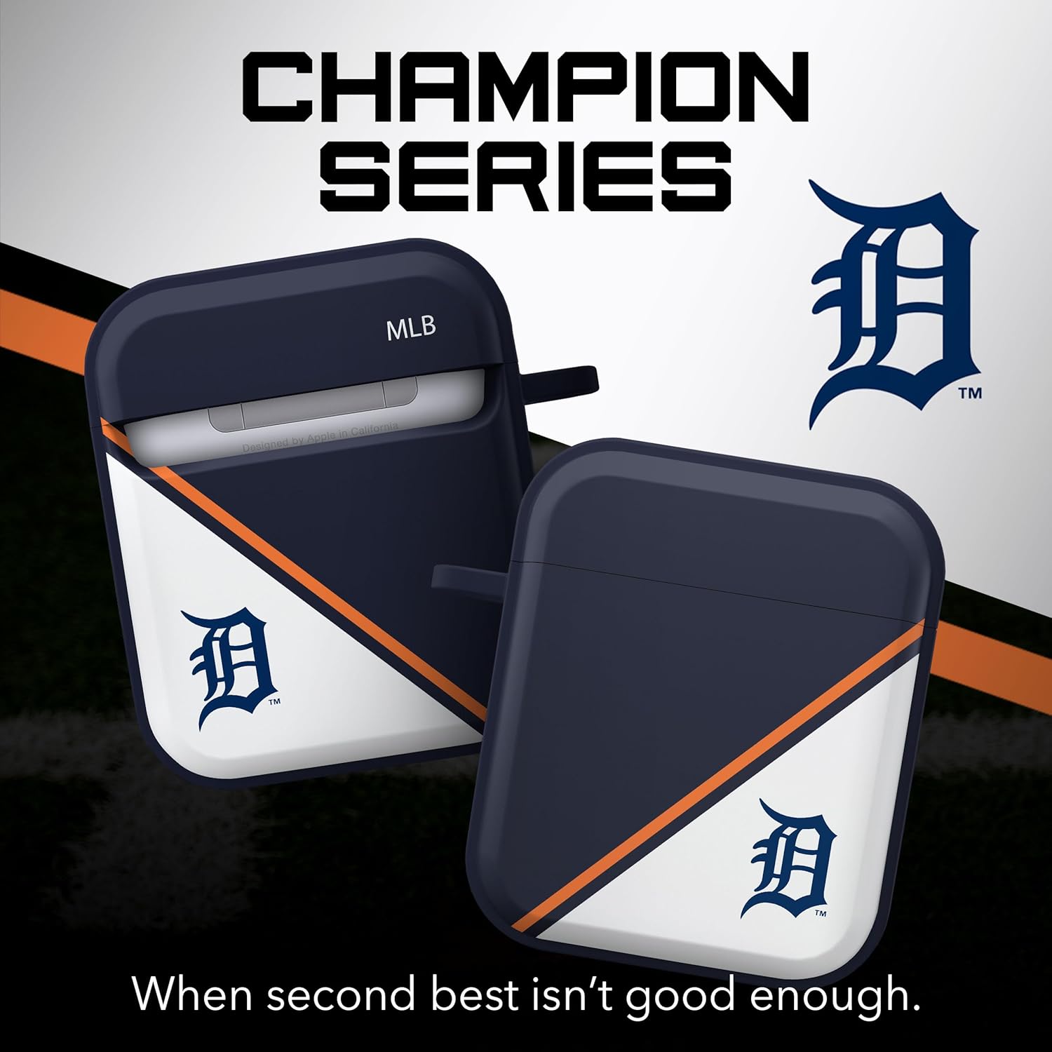 Game Time Detroit Tigers Champion Series HDX – Funda compatible con Apple AirPods Gen 1 y 2