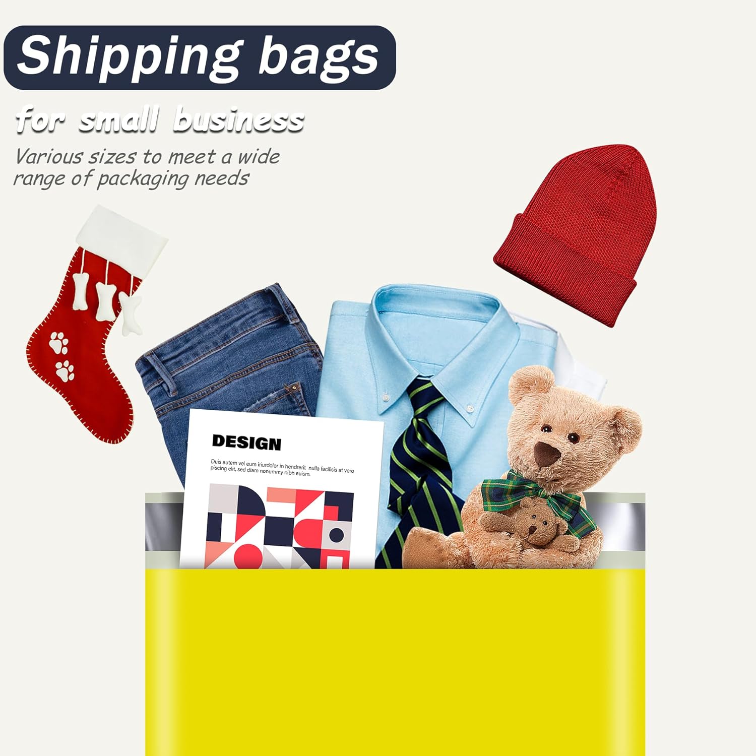 Sobres amarillos de polietileno de 10 x 13 pulgadas, 25 unidades, bolsas de envío adhesivas fuertes para ropa, sobres de correo autosellantes e