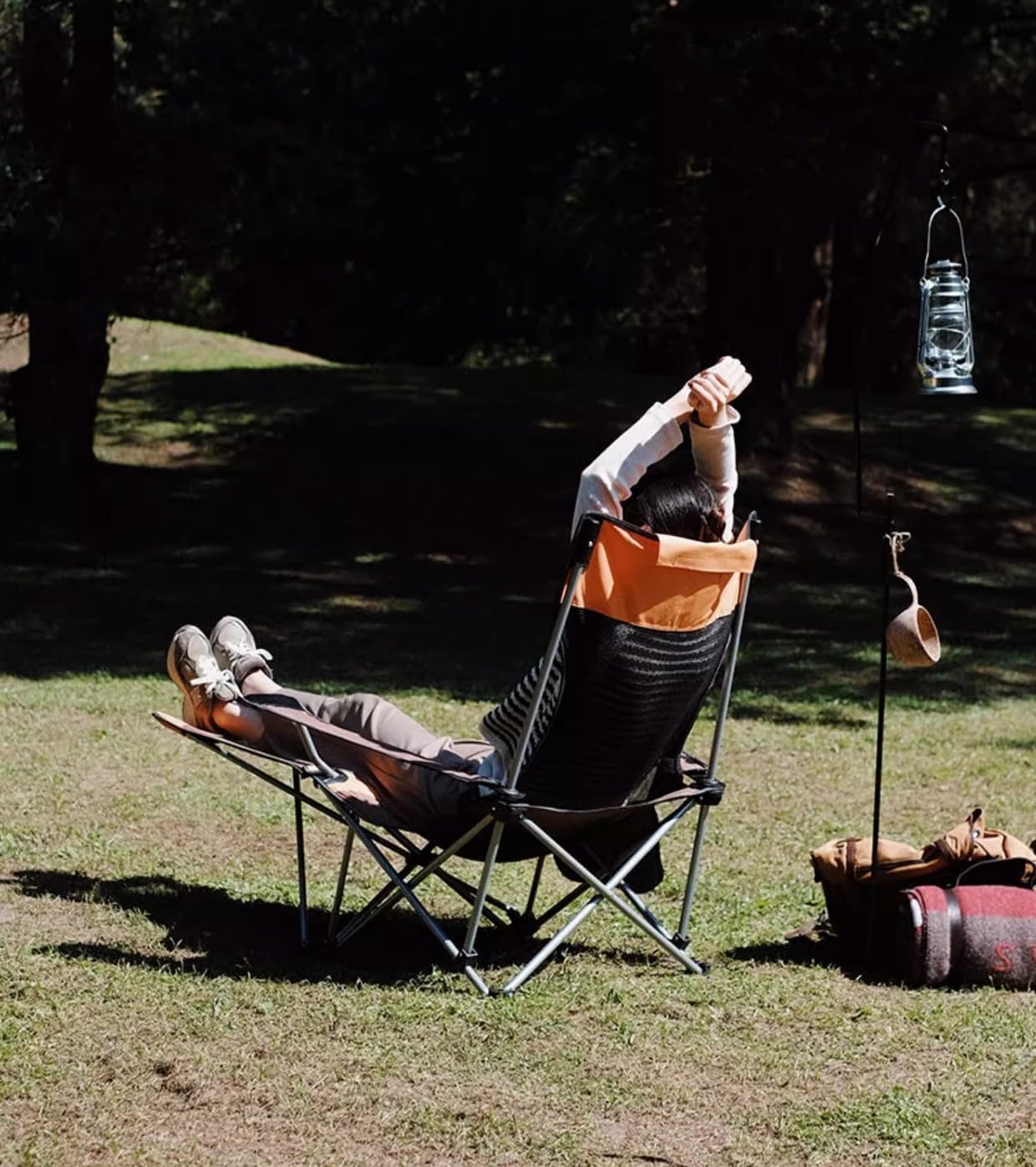 ATFTZL – Mecedora para viajes por carretera al aire libre, silla plegable y silla de campamento al aire libre, reposapiés portátil, silla de playa