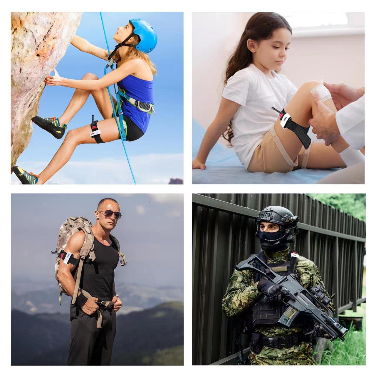 Kit de torniquete de 3 unidades, alpinismo al aire libre, campamento, aventura, hogar, kit de torniquetes tácticos de emergencia para primeros