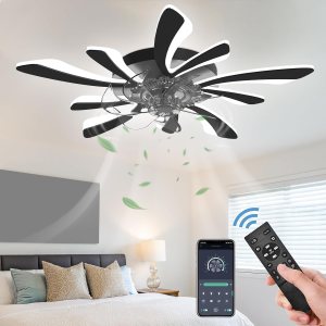 GooComfy Ventilador de techo regulable con luz y control remoto, ventilador de techo pequeño de 31 pulgadas con luces LED, aplicación y control GooComfy Ventilador de techo regulable con luz y control remoto, ventilador de techo pequeño de 31 pulgadas con luces LED, aplicación y control