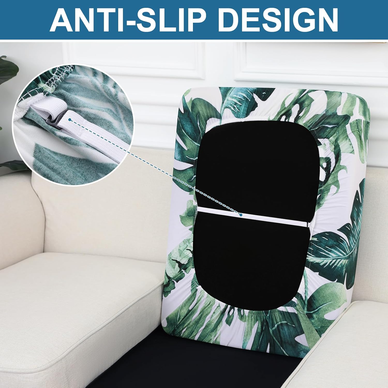 smiry Fundas de cojín para sofá estampadas, fundas elásticas de cojín de repuesto, fundas de cojín antideslizantes para asiento de sofá, fundas de