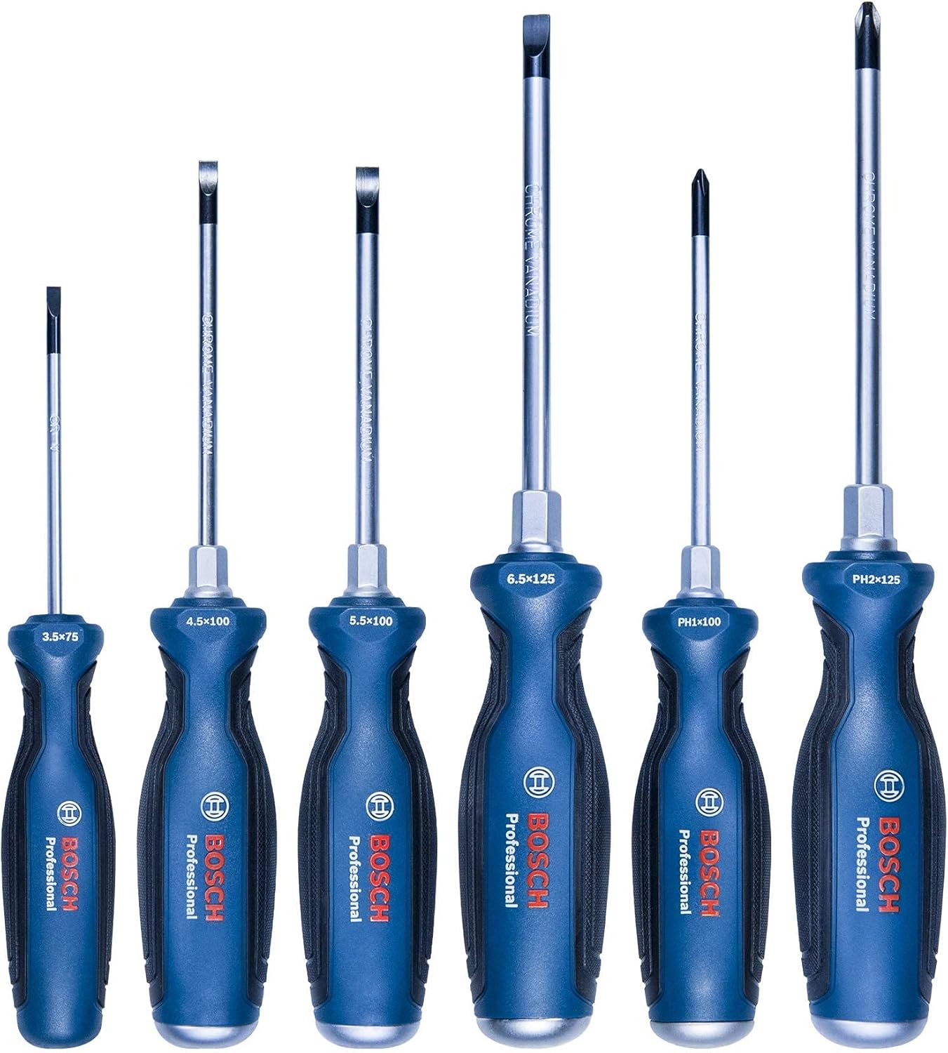 Bosch Professional 1600A016BF Juego de destornilladores de 6 piezas (longitud 751004.921 in, en caja de cartón)