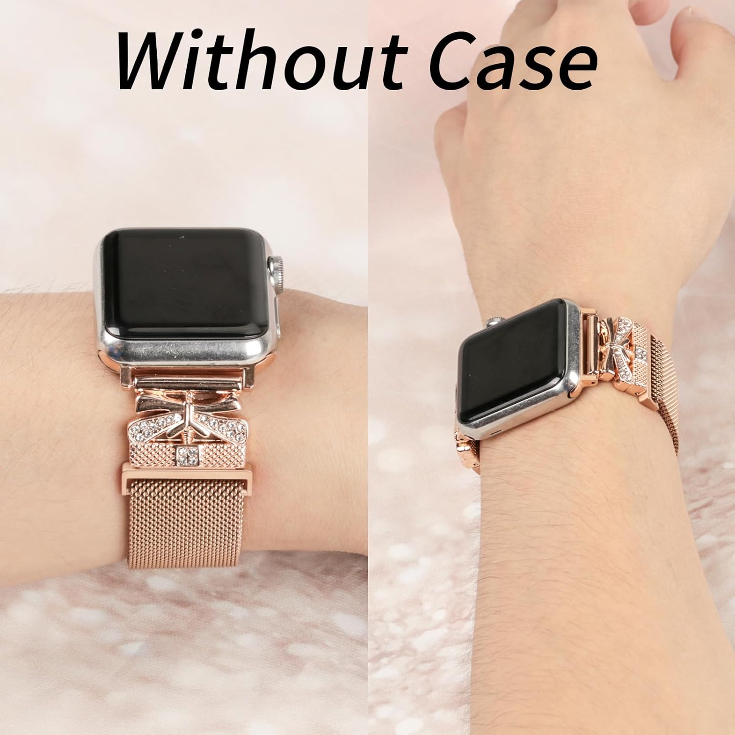 YouthRun Correa magnética para mujer compatible con Apple Watch Band 1.496 in 1.575 in 1.614 in 1.654 in 1.732 in 1.772 in, correa de acero