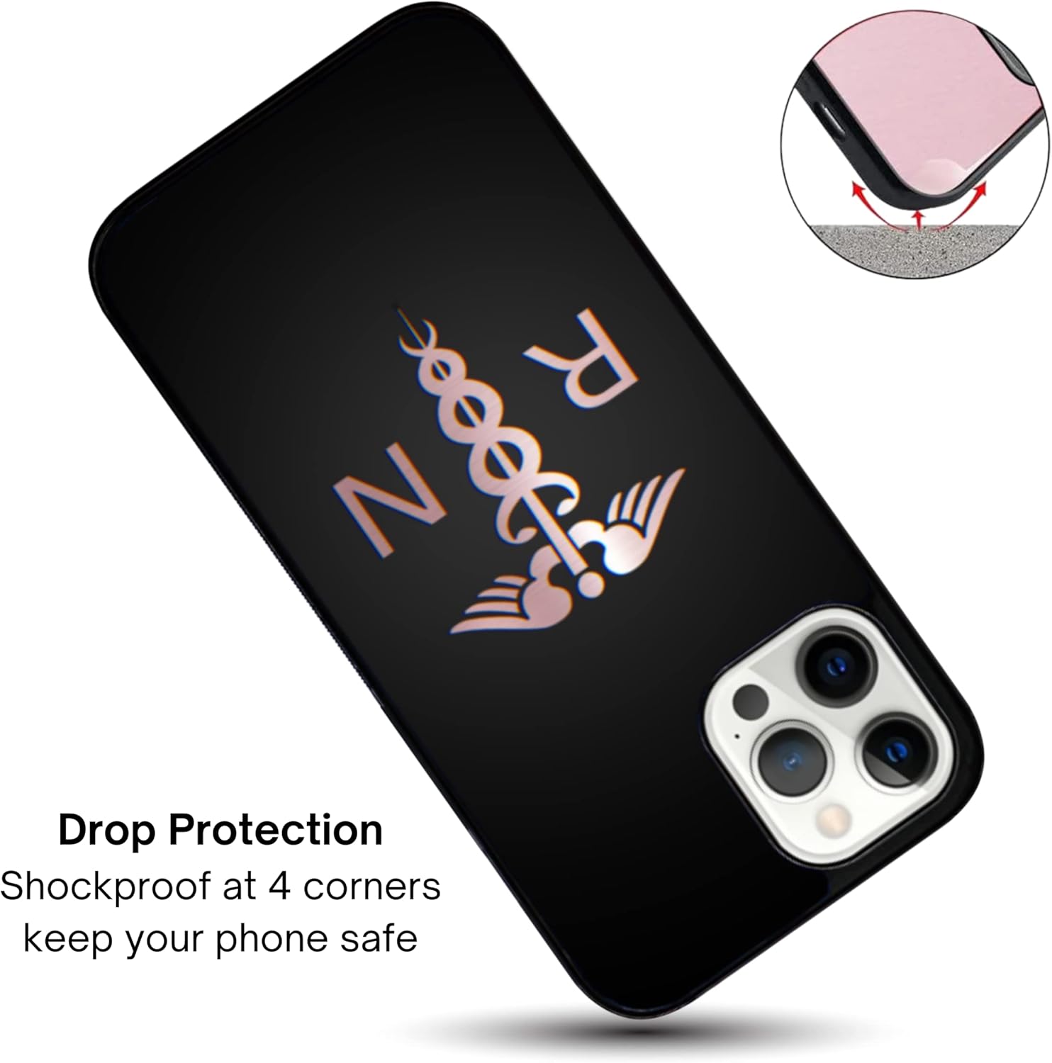 Rn – Funda médica de enfermera registrada, compatible con iPhone 1212 Pro, funda delgada de goma TPU antideslizante duradera a prueba de golpes