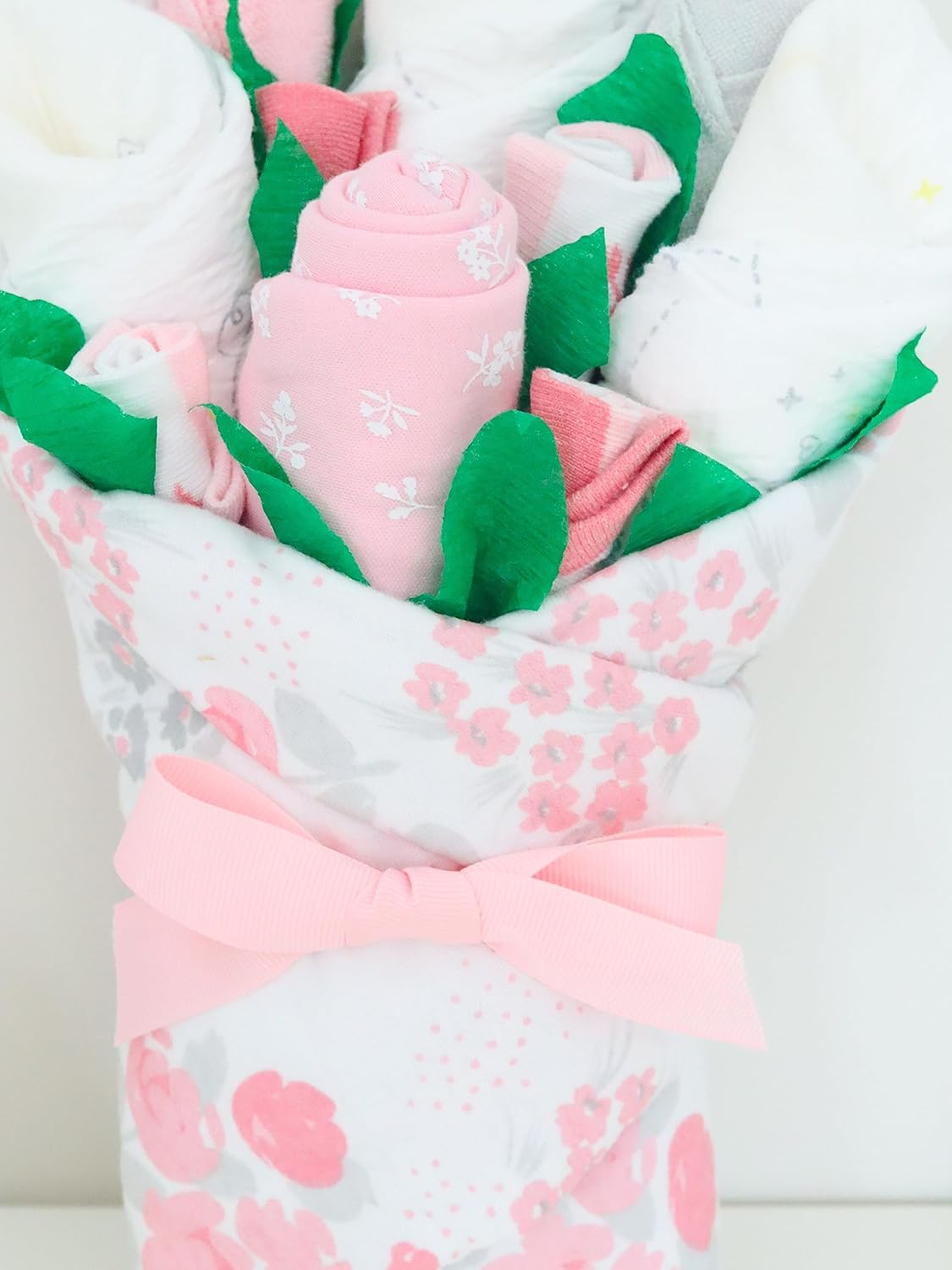 Juego de regalo para niña, juego de 8 piezas hechas a mano con ramos de Baby Blossom para niña, cesta de regalo para niña recién nacida, regalo de